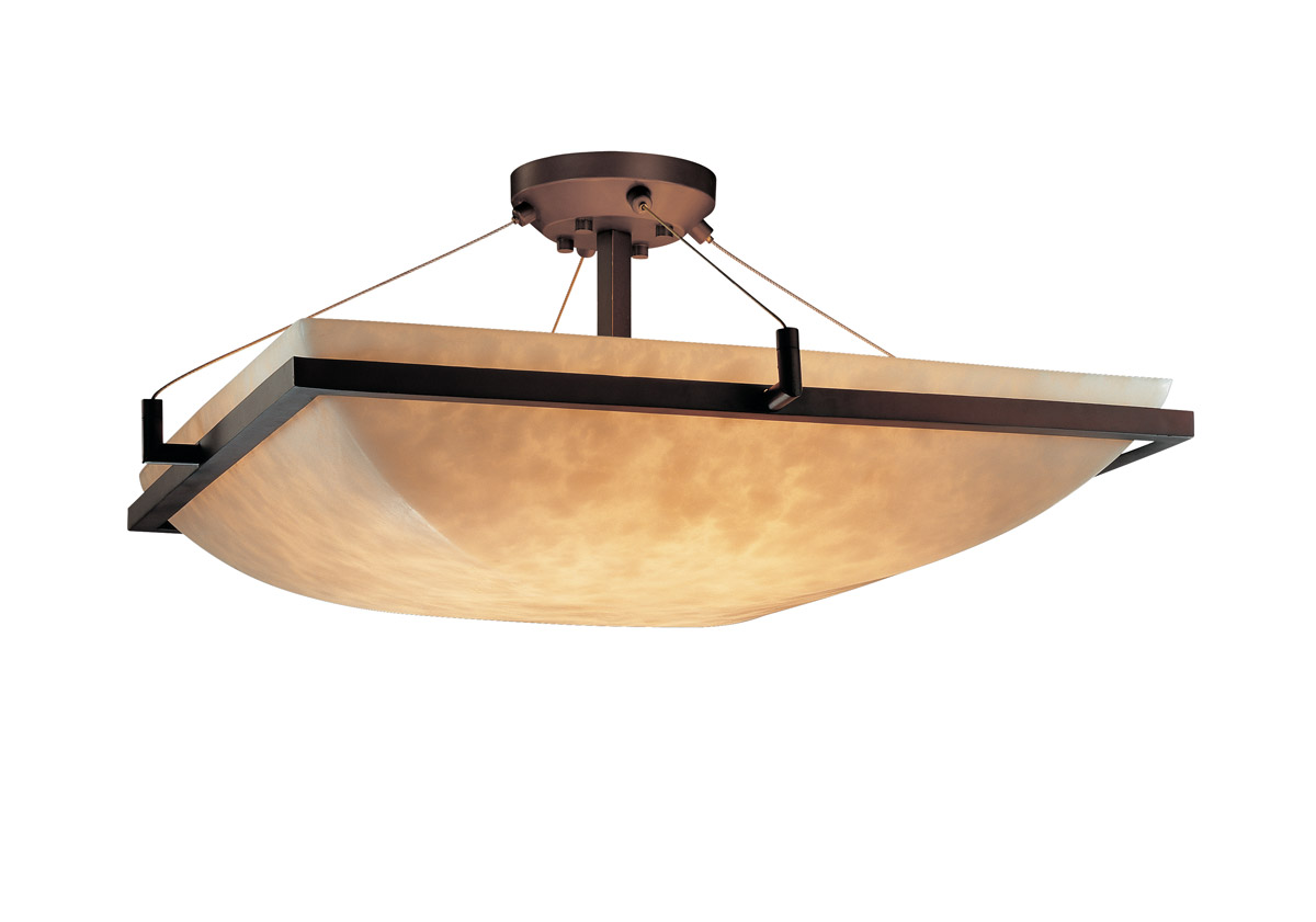 Clouds LED 27 inch Brushed Nickel Semi-Flush Ceiling Light in 5000 Lm LED