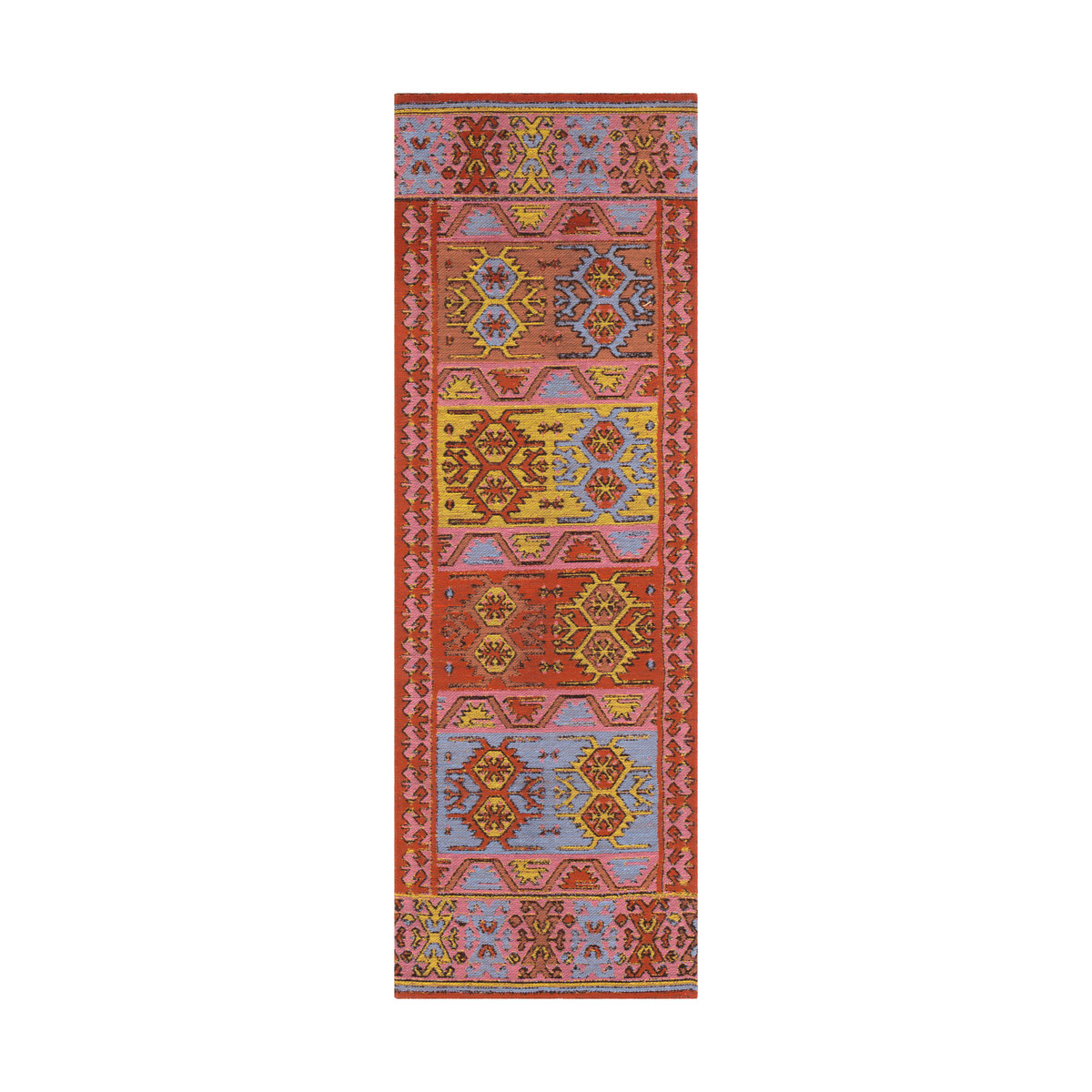 Sajal 36 X 24 inch Burnt Orange/Pale Pink/Bright Yellow/Camel/Denim Indoor Area Rug, Rectangle