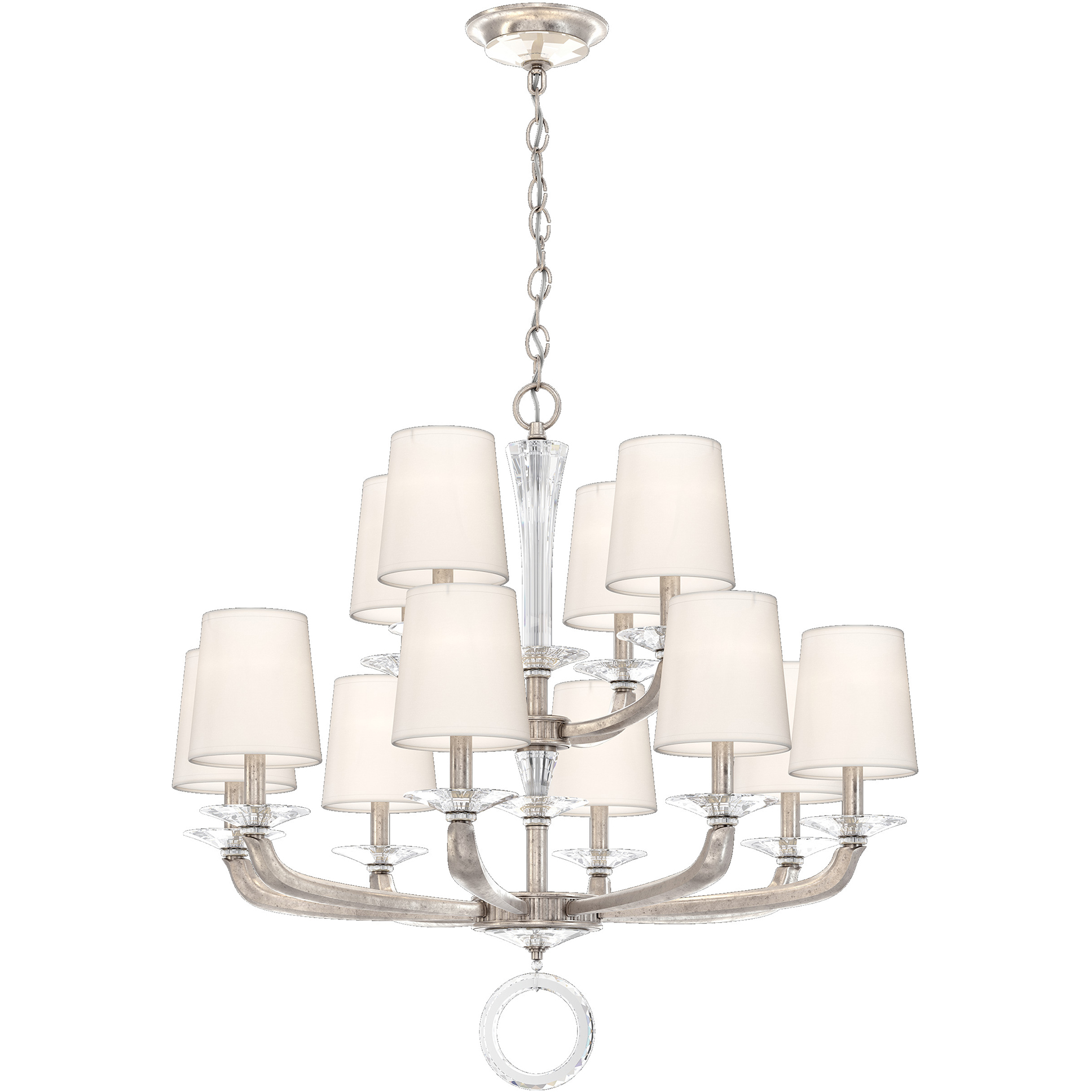Emilea 12 Light 33.5 inch Antique Silver Chandelier Ceiling Light