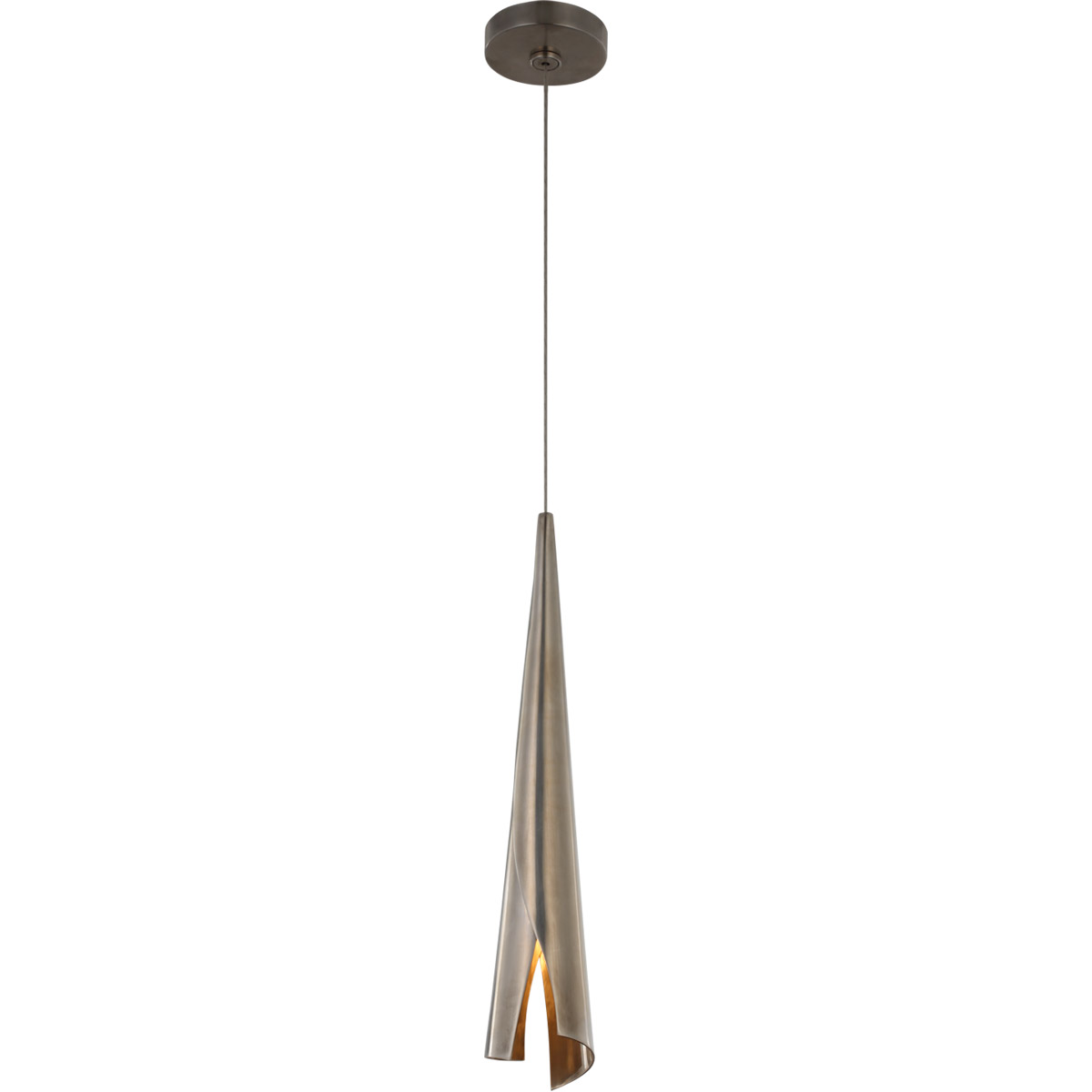 Kelly Wearstler Piel LED 3.5 inch Pewter Wrapped Pendant Ceiling Light