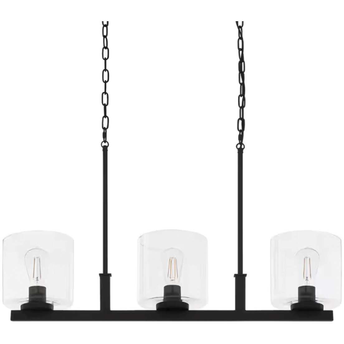 Melina 3 Light 33 inch Matte Black Linear Chandelier Ceiling Light