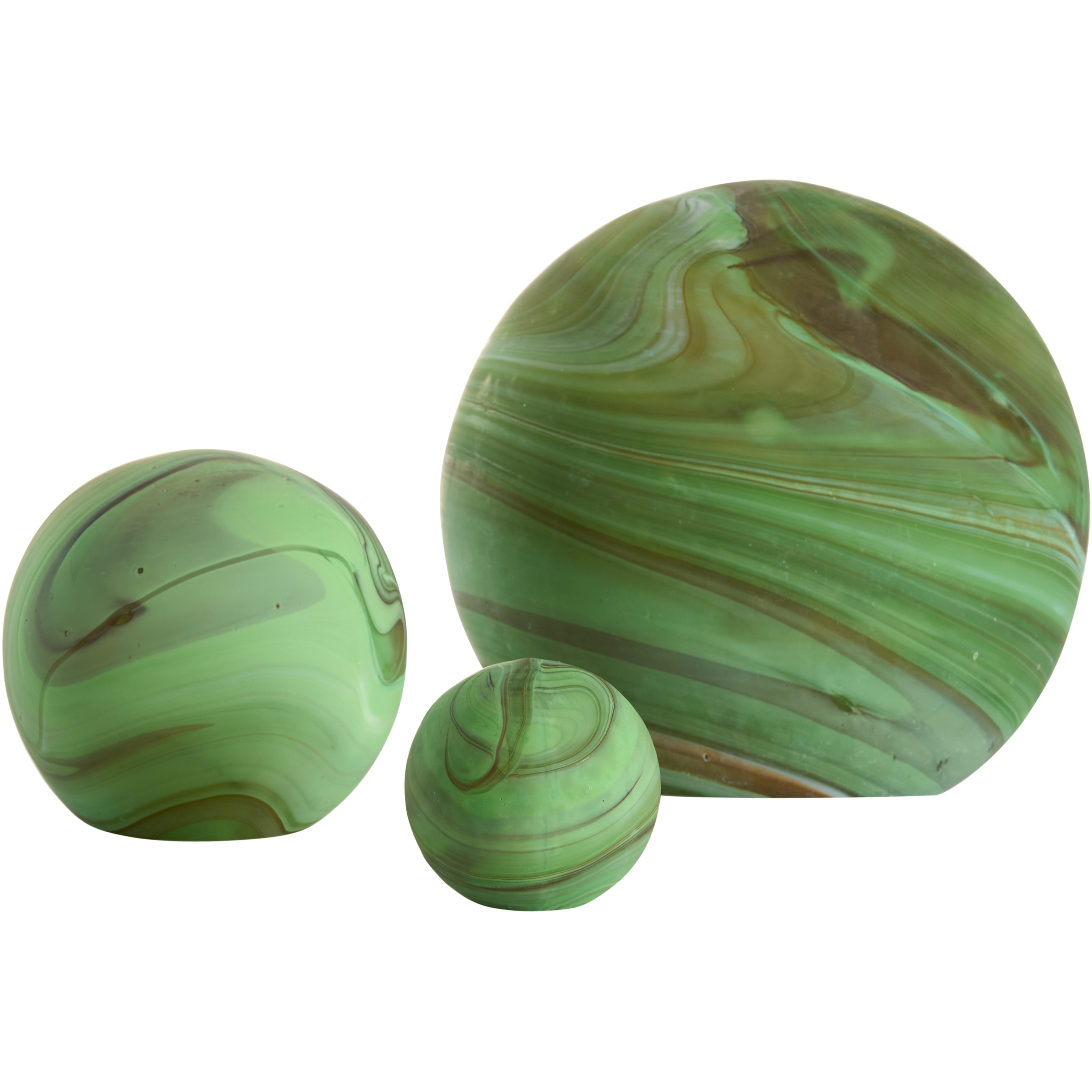 Cleo Green Orb Decorative Objects, Set of 3