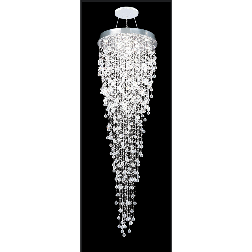 Crystal Rain 12 Light 32 inch Silver Entry Chandelier Ceiling Light, Large