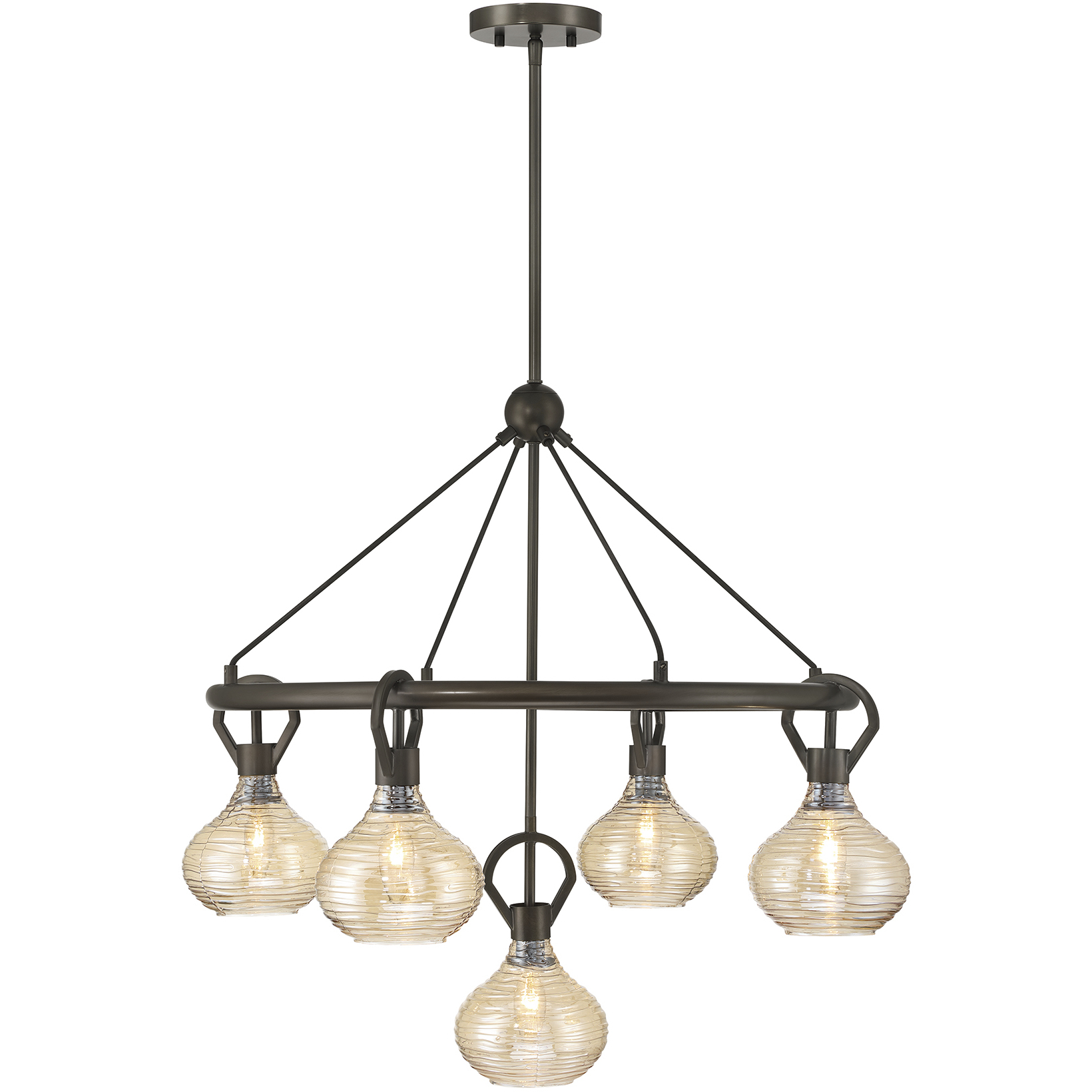 Sheriden 5 Light 30 inch Mediterranean Bronze Chandelier Ceiling Light