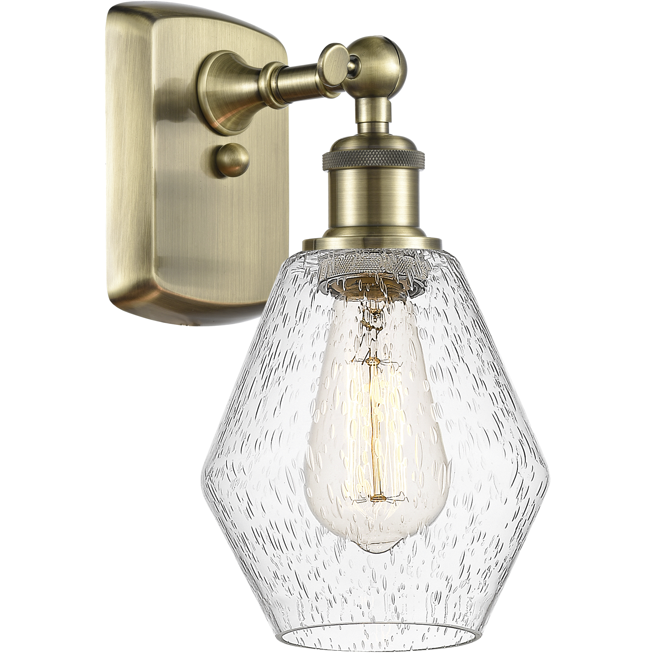 Ballston Cindyrella 1 Light 6 inch Antique Brass Sconce Wall Light in Incandescent, Seedy Glass