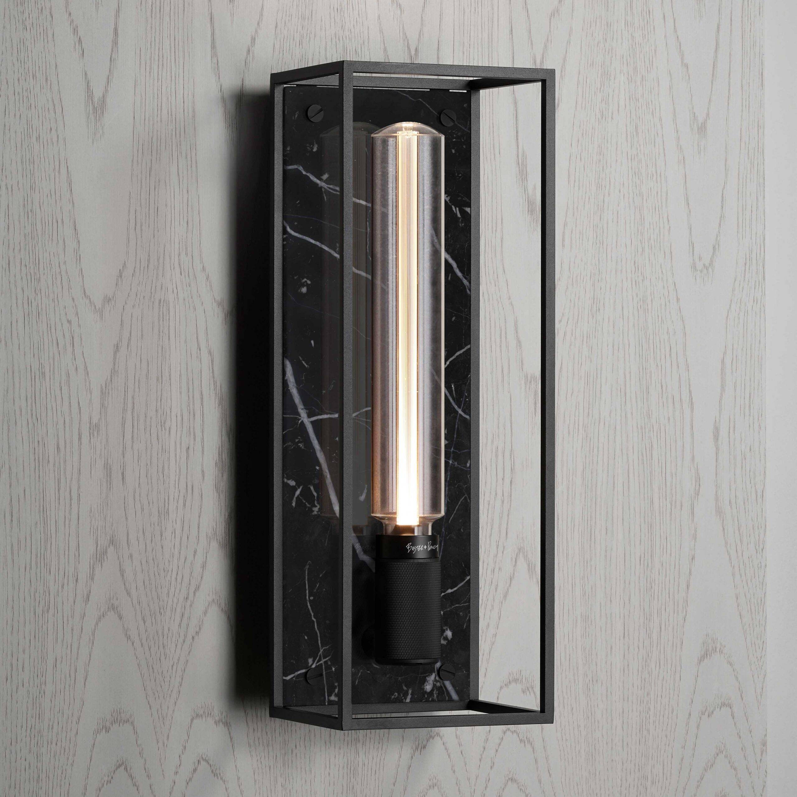 Caged Wall Light in Black Marble
