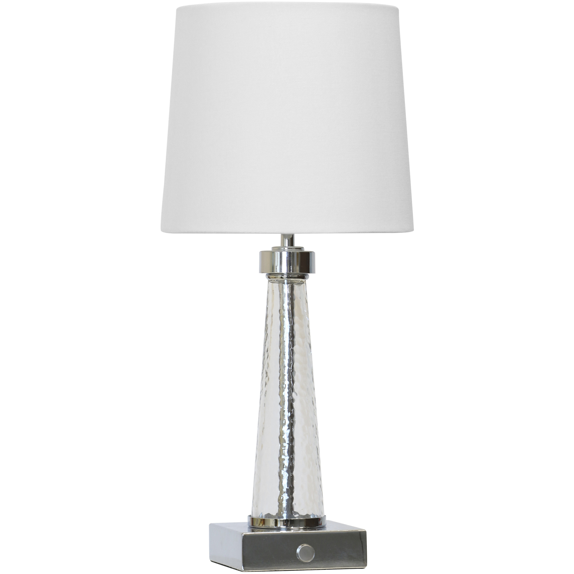 Arden 17.5 inch 2 watt Chrome and Clear and White Table Lamp Portable Light