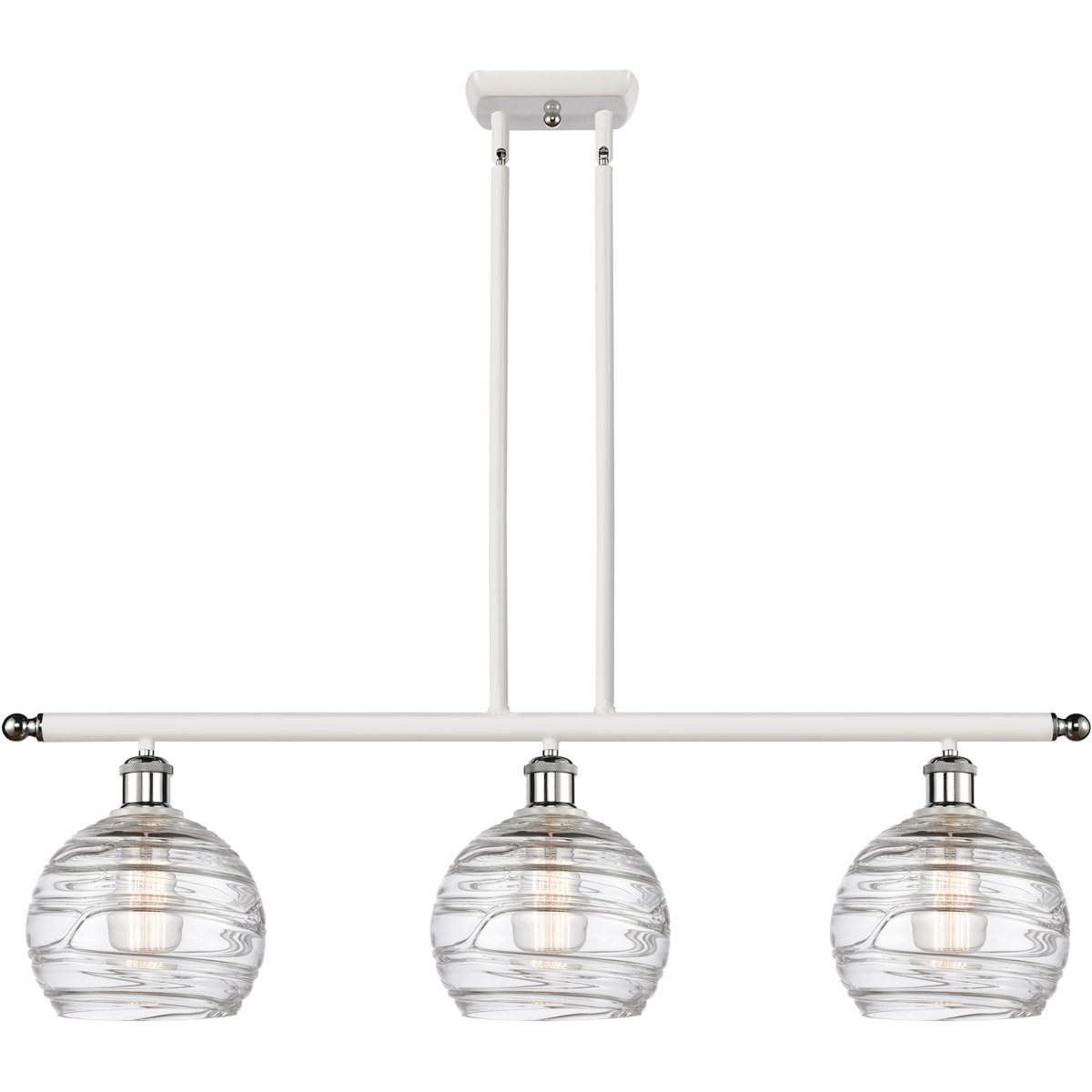 Ballston Deco Swirl LED 36 inch White and Polished Chrome Island Light Ceiling Light, Ballston