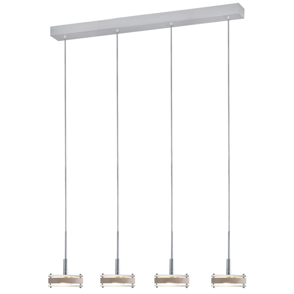 Discus 4 Light Satin Nickel Pendant Ceiling Light