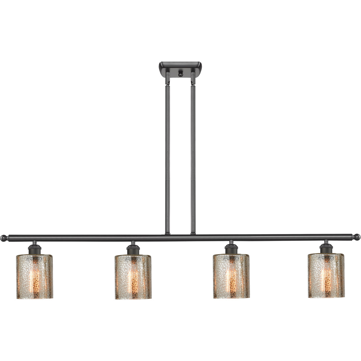Ballston Cobbleskill 4 Light 48 inch Oil Rubbed Bronze Island Light Ceiling Light in Mercury Glass, Ballston