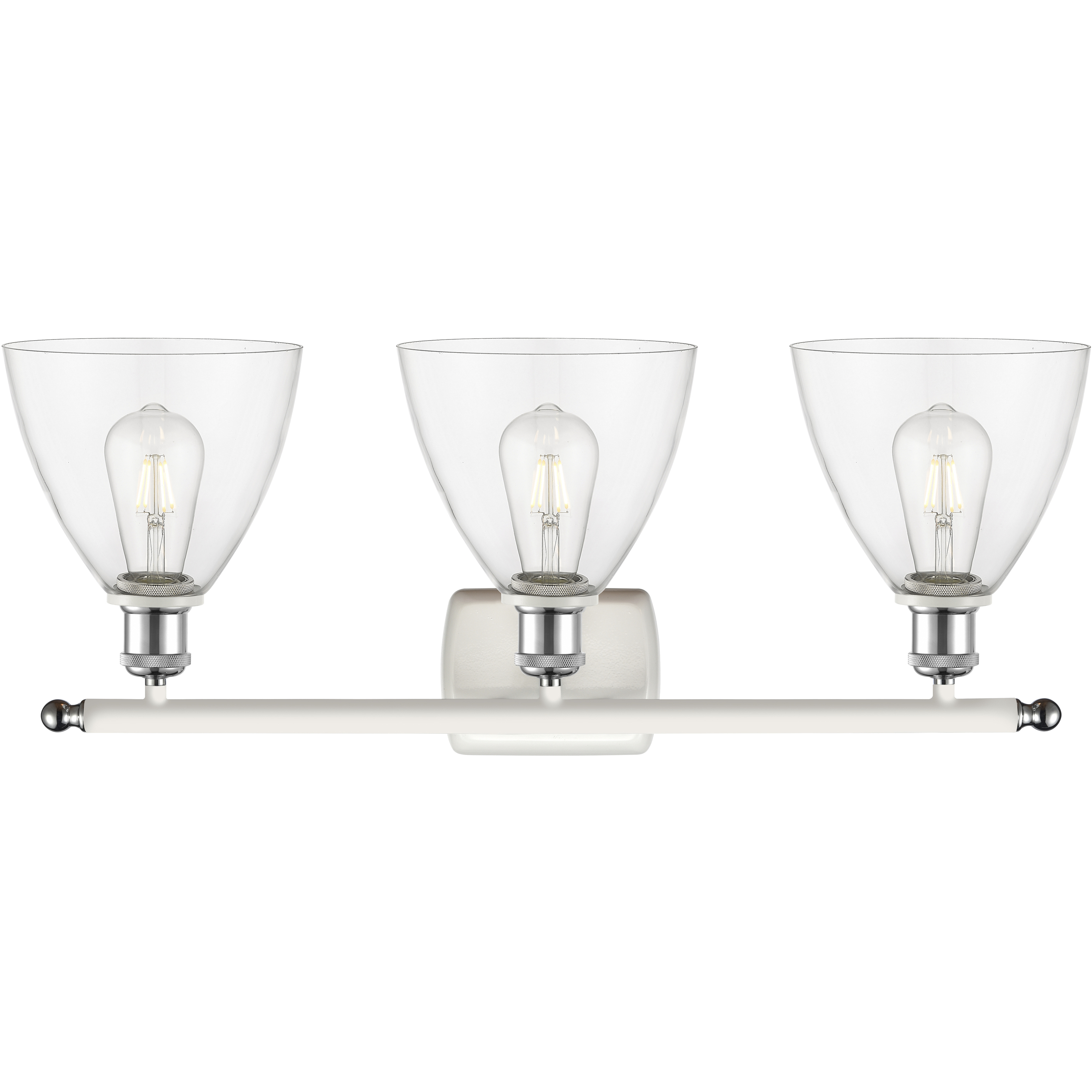 Ballston Ballston Dome LED 28 inch White and Polished Chrome Bath Vanity Light Wall Light in Clear Glass