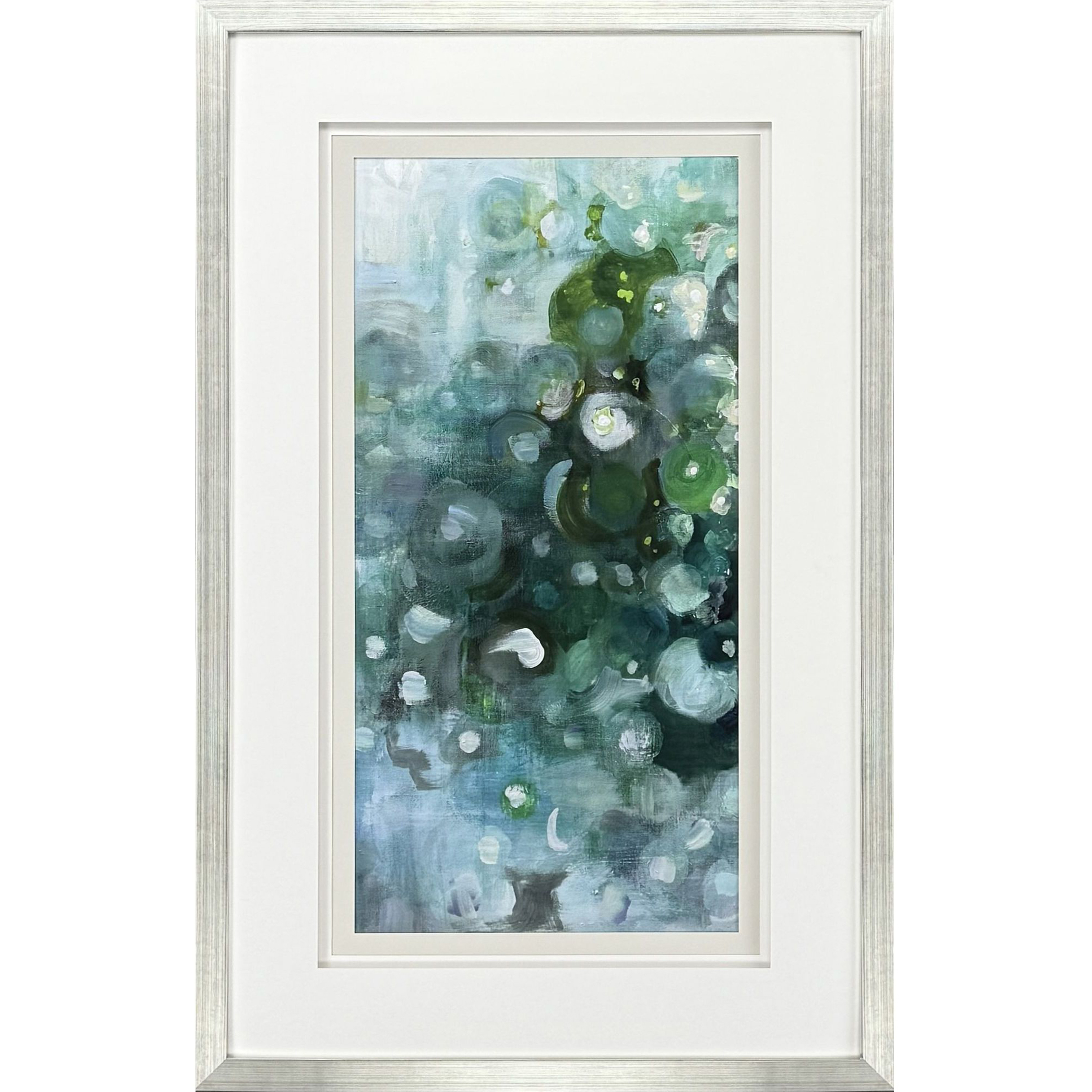 Emerald Constellation Blue and Turquoise and Teal and White Framed Art