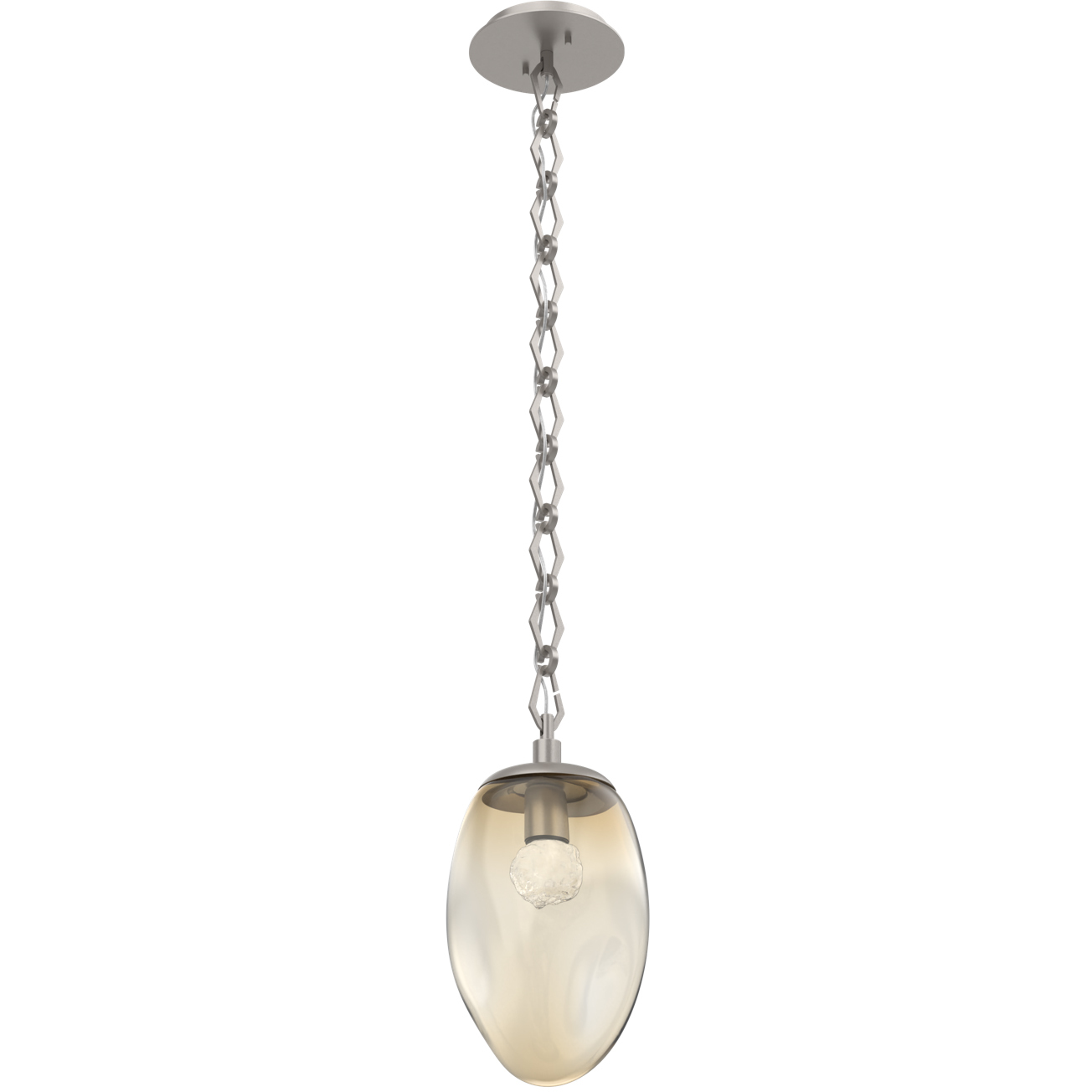 Meteo LED 8 inch Beige Silver Pendant Ceiling Light in 3000K LED, Amber, Diamond Chain