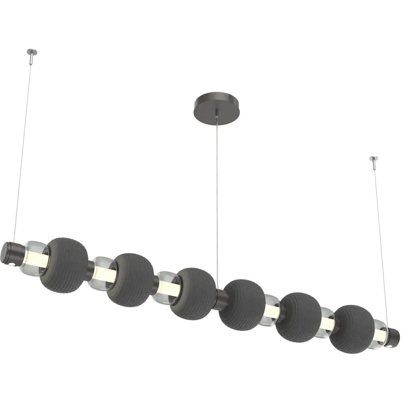 Torno Mandrel LED 72.6 inch Graphite with Charcoal Linear Chandelier Ceiling Light