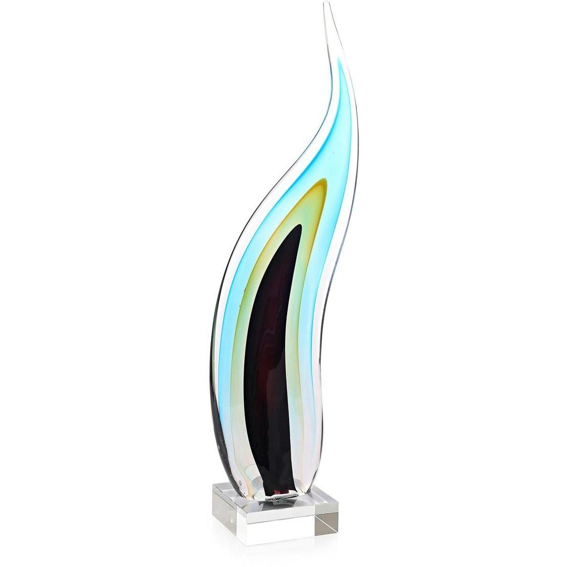 Glass Wisp 31 X 6 inch Sculpture, on Crystal, Large