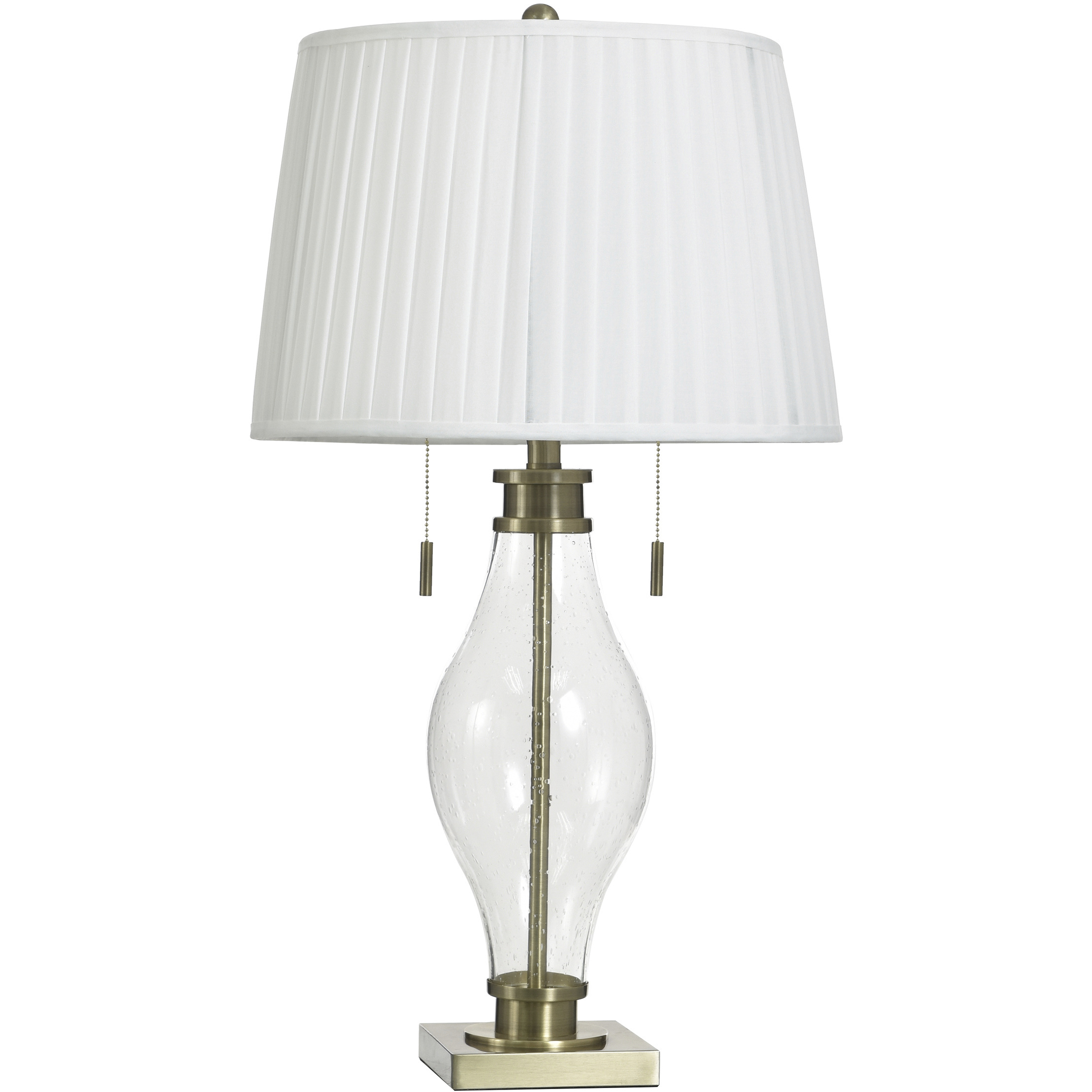 Lucienne 31.25 inch 60 watt Antique Brass and Clear and White Table Lamp Portable Light