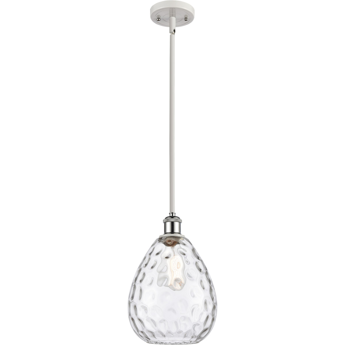Ballston Large Waverly 1 Light 8 inch White and Polished Chrome Pendant Ceiling Light, Ballston