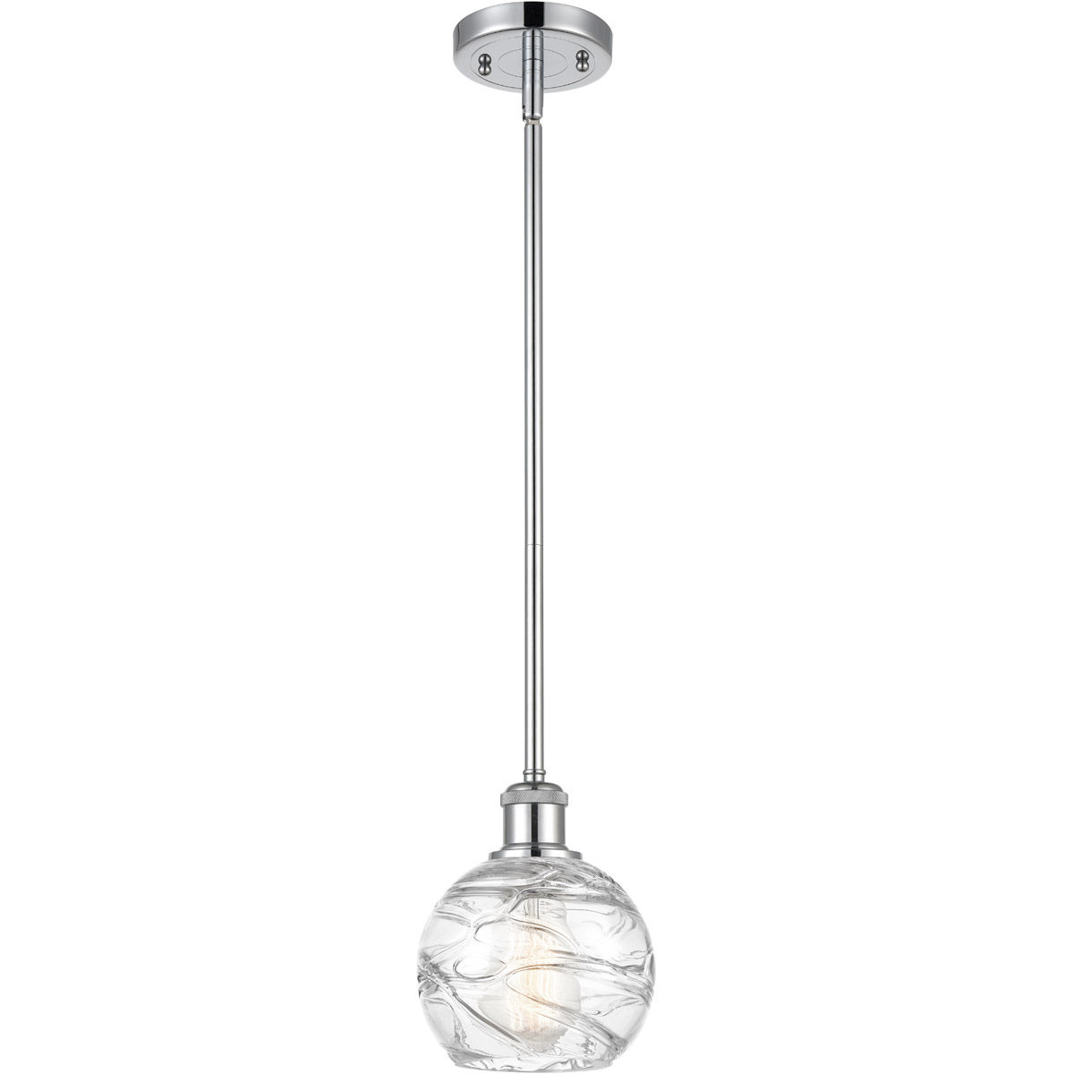 Ballston Small Deco Swirl 1 Light 6 inch Polished Chrome Pendant Ceiling Light, Ballston