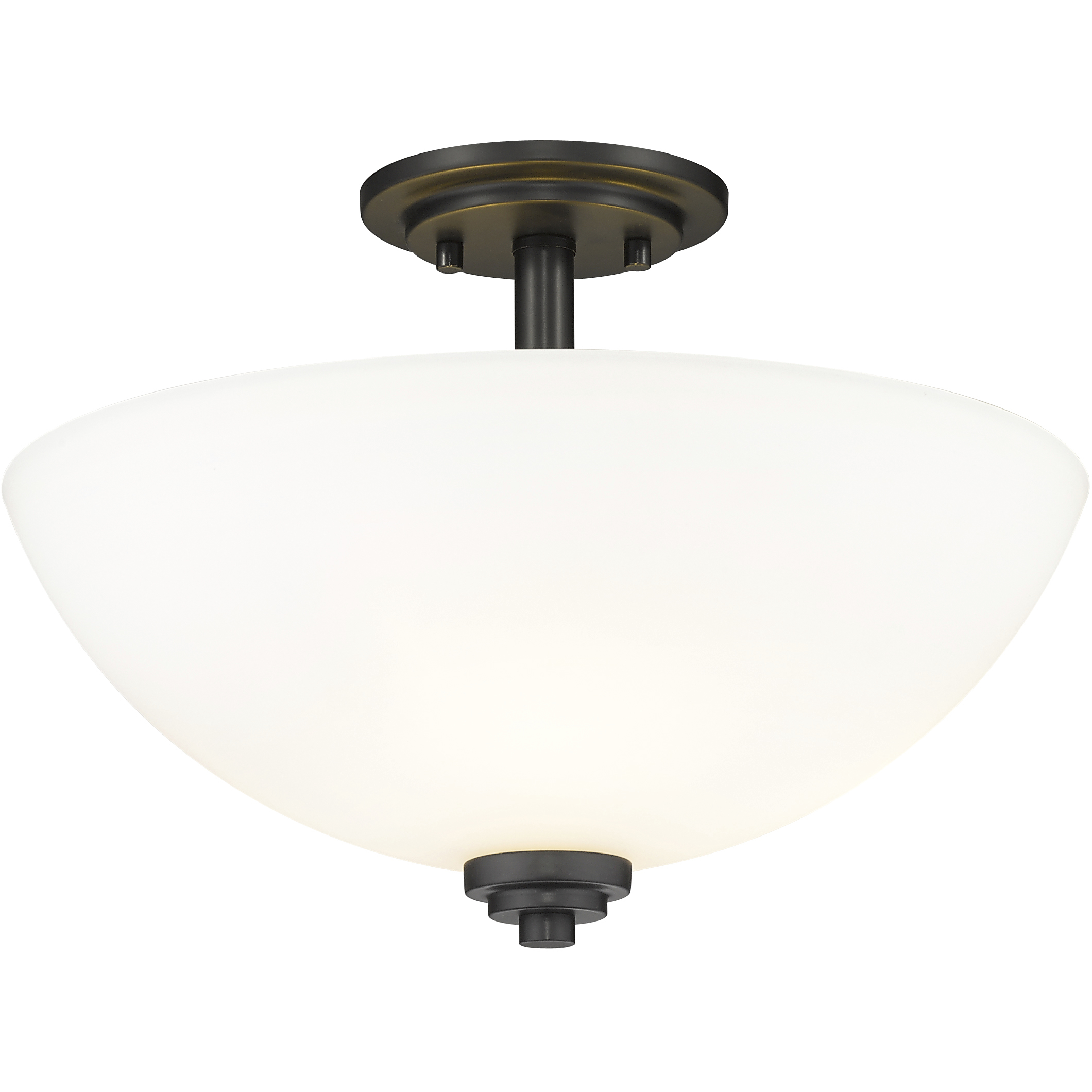Ashton 3 Light 15.75 inch Matte Black Semi Flush Mount Ceiling Light in 6