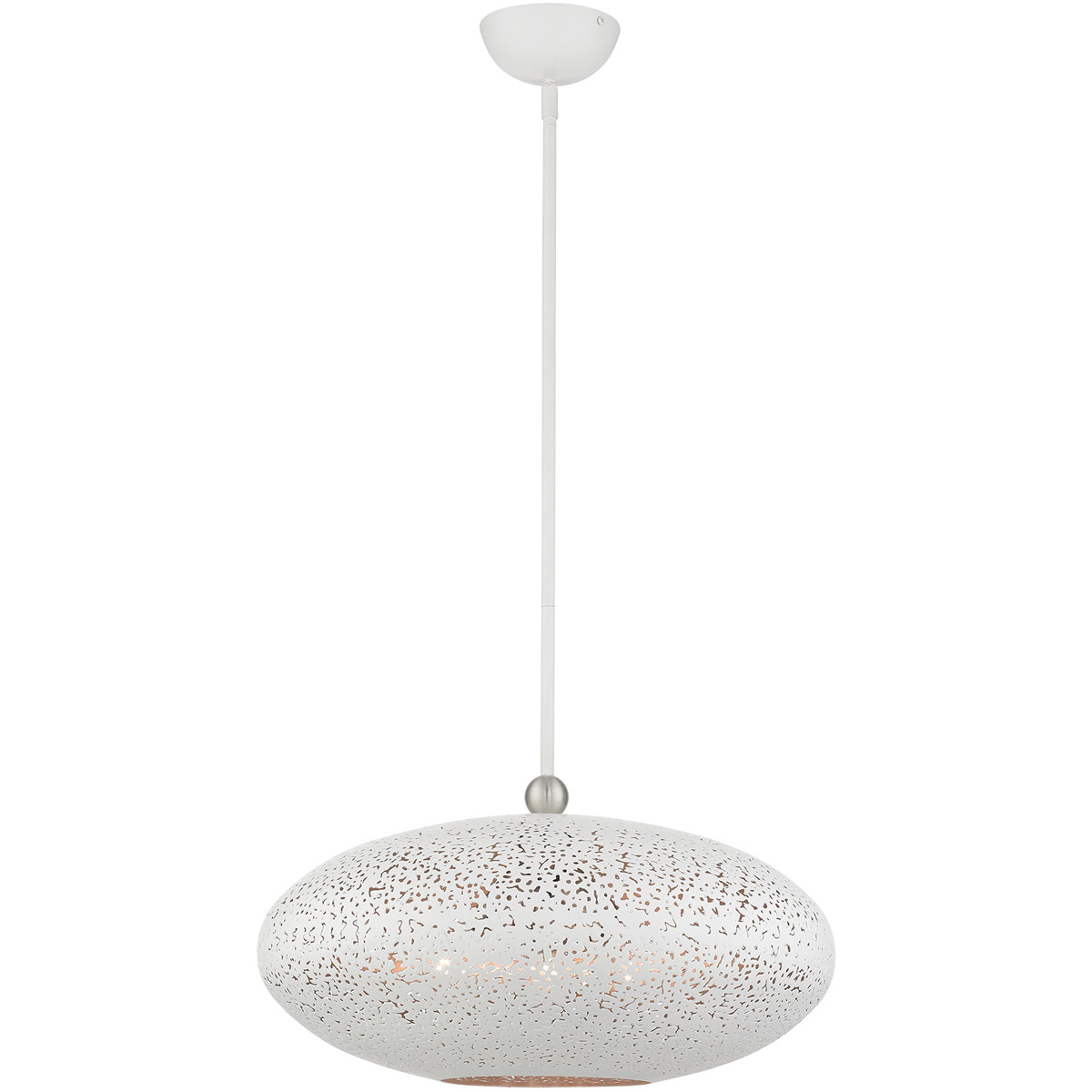 Charlton 3 Light 20 inch White with Brushed Nickel Accents Pendant Ceiling Light