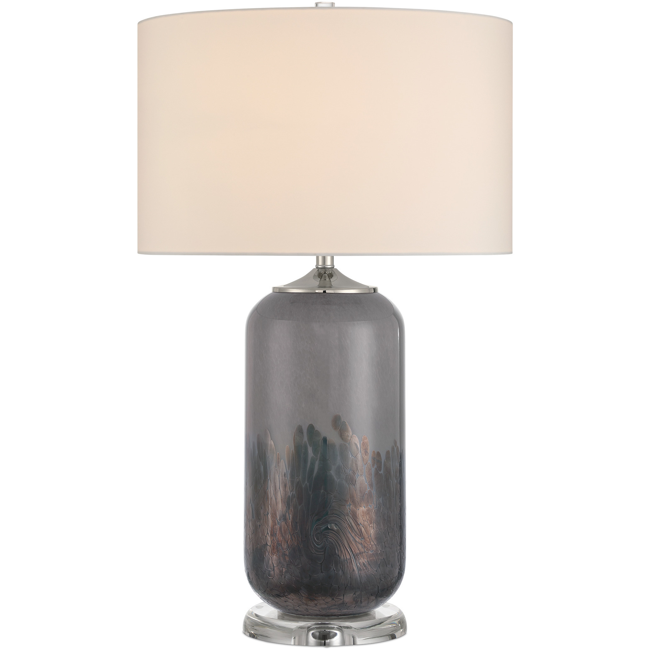 Lewes 30.25 inch 150 watt Gray and Clear and Polished Nickel Table Lamp Portable Light
