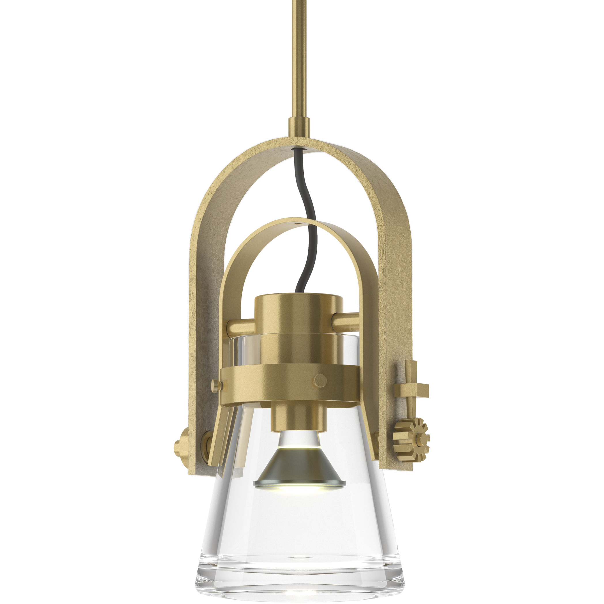 Erlenmeyer 1 Light 8.1 inch Modern Brass Mini Pendant Ceiling Light, Large