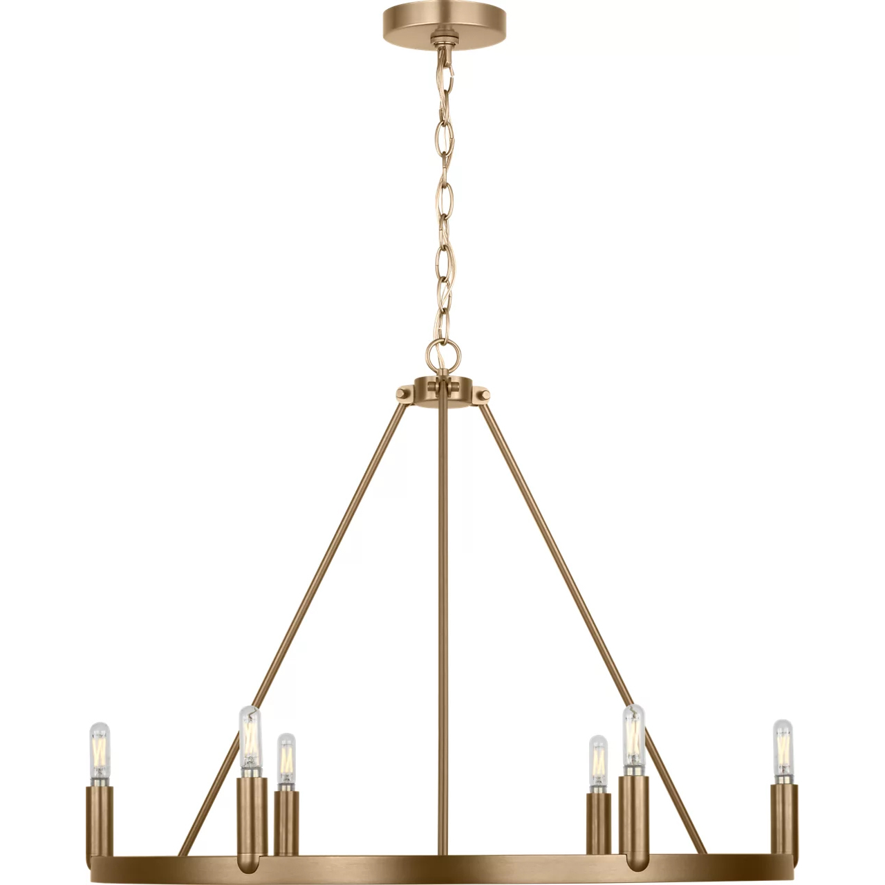 Mirla LED 28 inch Satin Brass Chandelier Ceiling Light