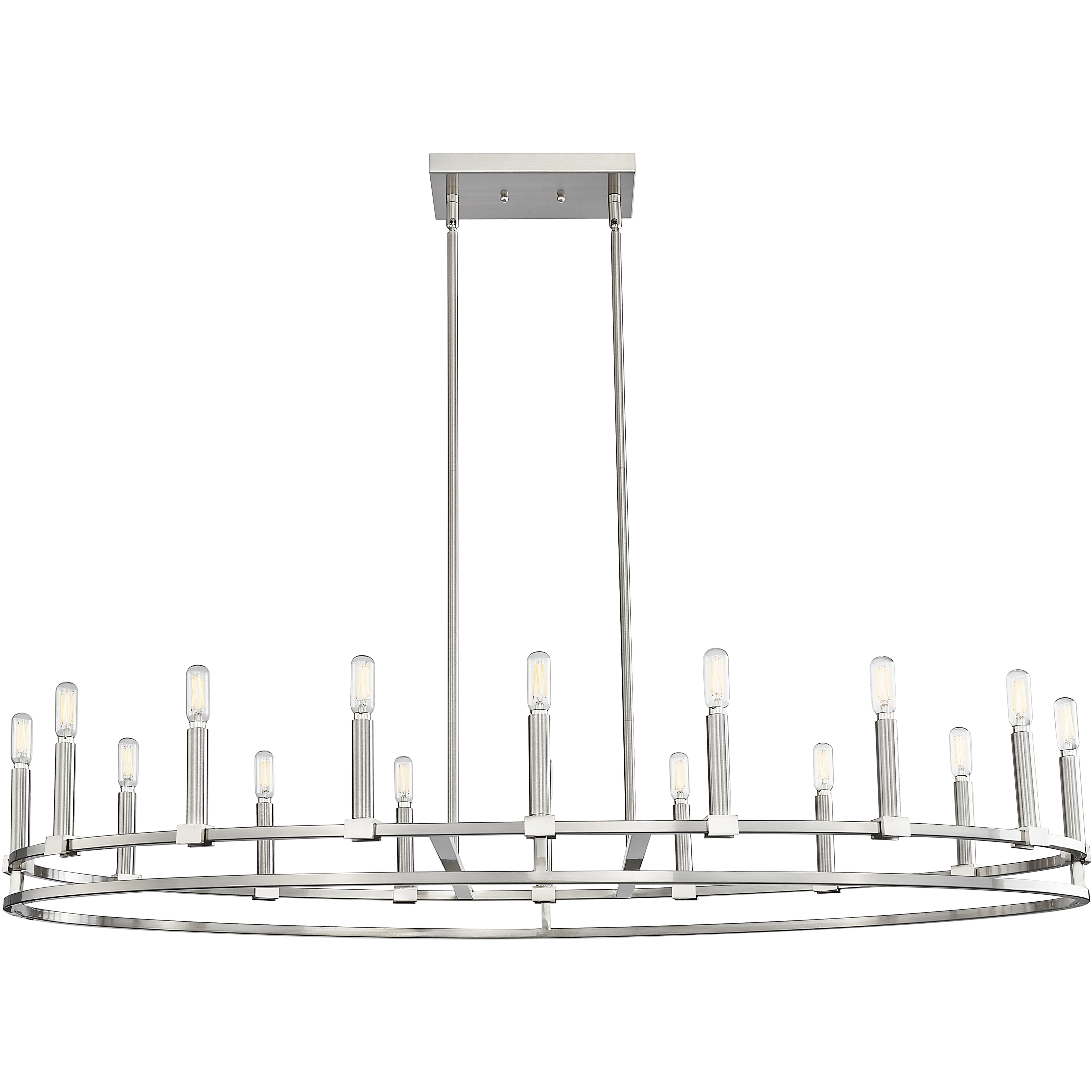 Downtown Urban Lexington 16 Light 48 inch Satin Nickel Statement Chandelier Ceiling Light