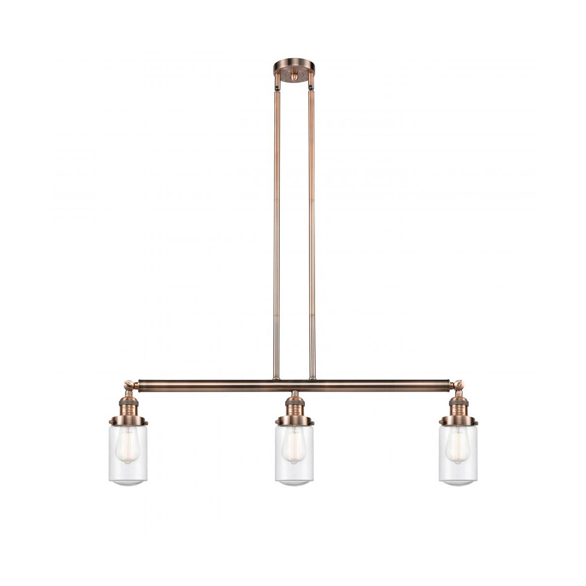Franklin Restoration Dover 3 Light 37 inch Antique Copper Island Light Ceiling Light in Seedy Glass, Franklin Restoration