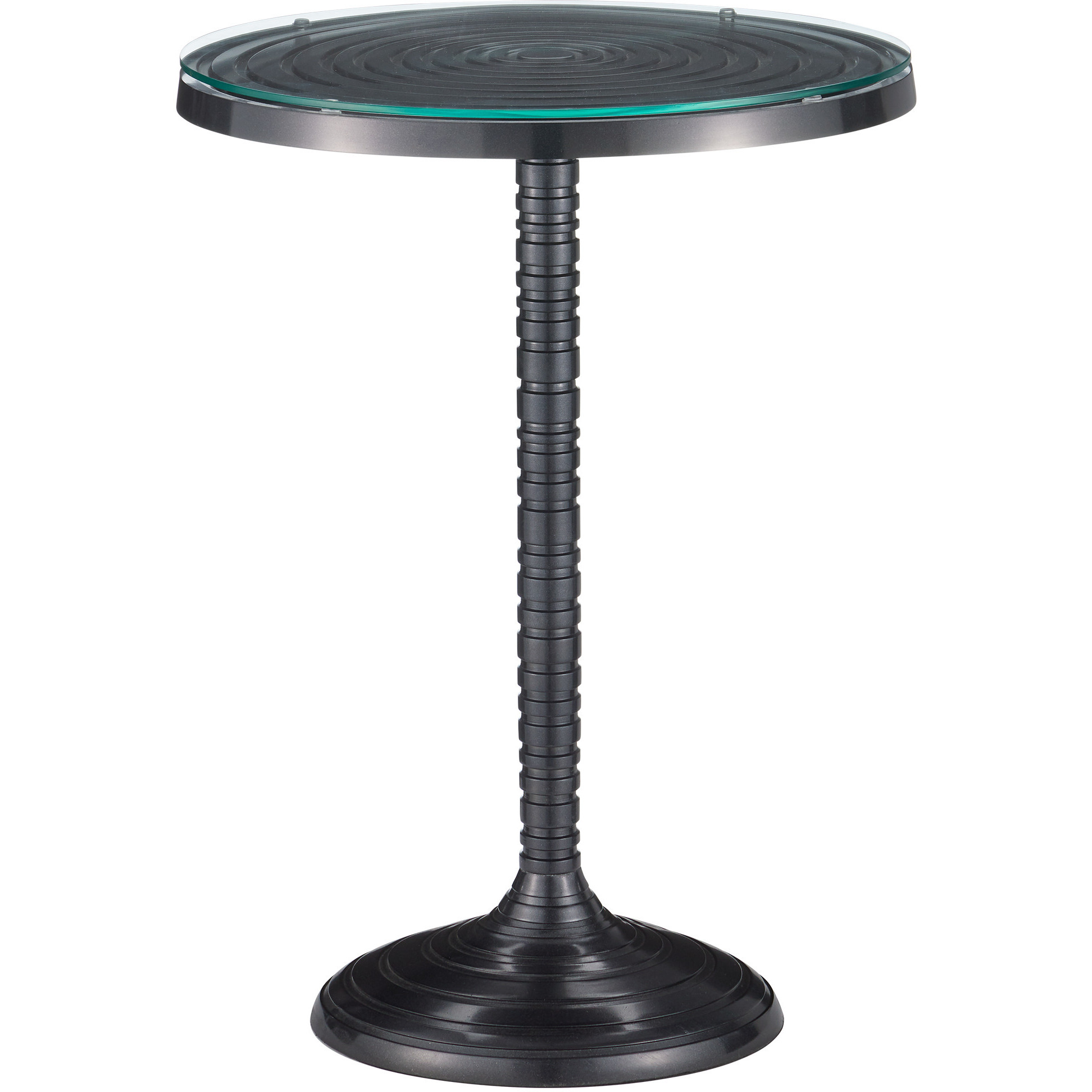 Erno 18 inch Black Nickel and Clear Accent Table