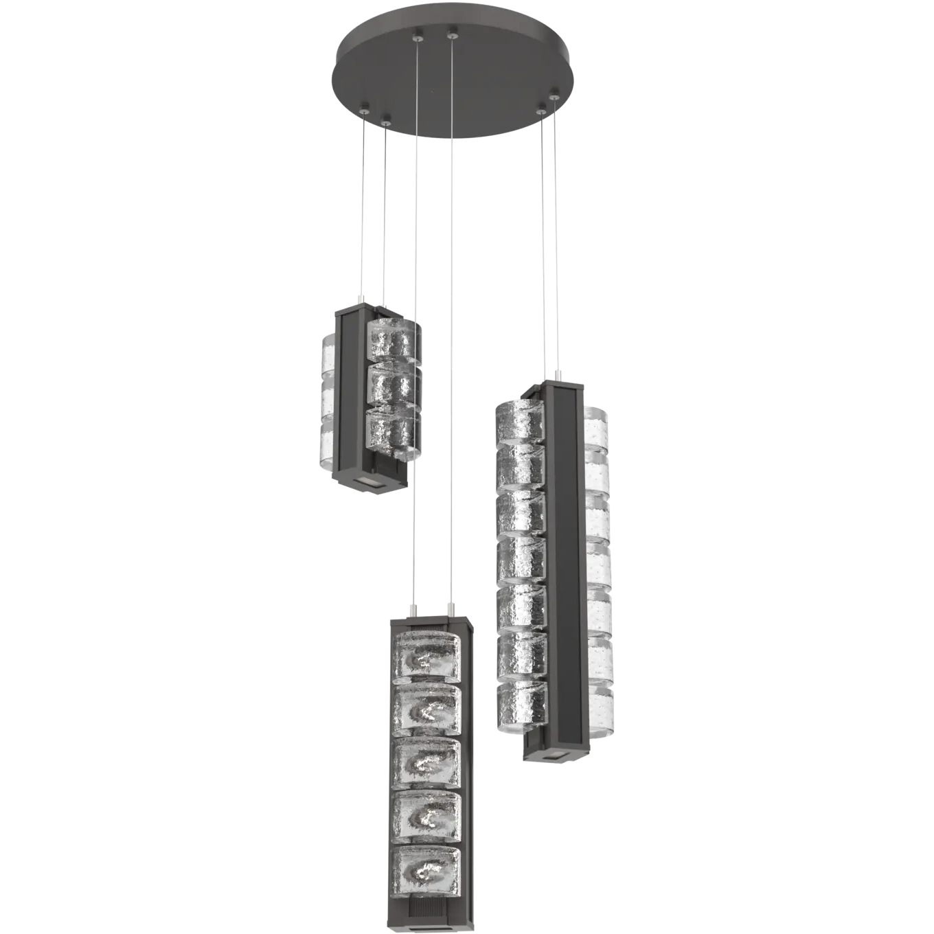 Tessera LED 21.3 inch Graphite with Matte Black Multi-Pendant Ceiling Light