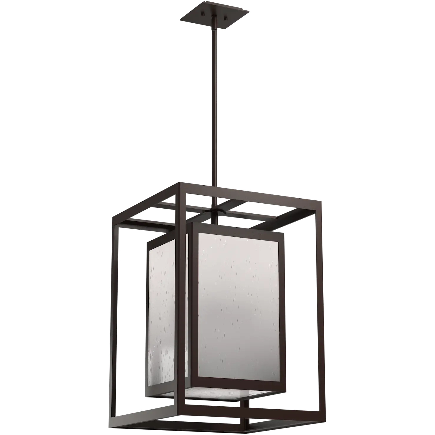 Double Box LED 16 inch Statuary Bronze Outdoor Pendant