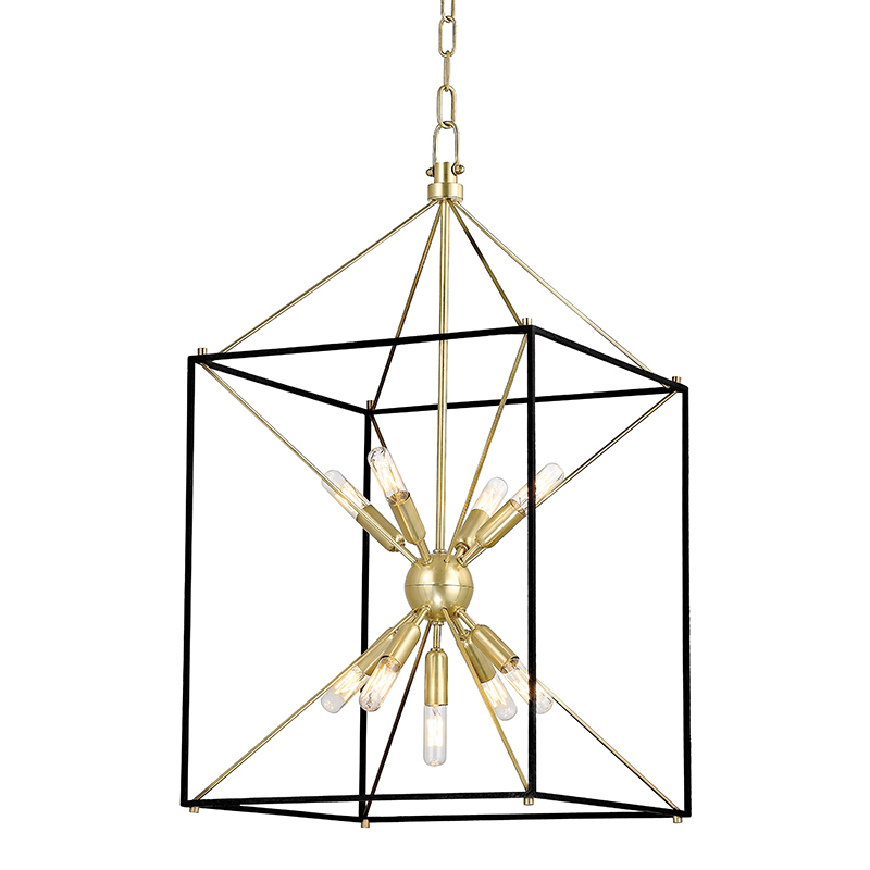 Glendale 9 Light 16.25 inch Aged Brass Pendant Ceiling Light
