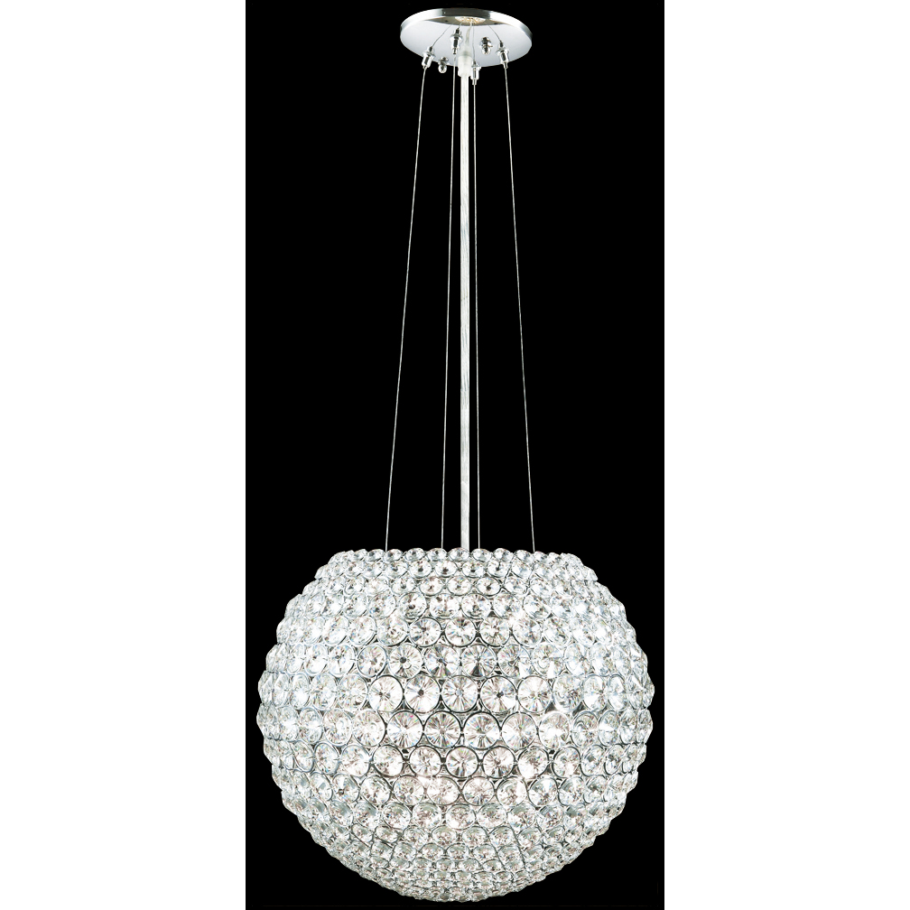 Sun Sphere Europa 8 Light 14 inch Silver Chandelier Ceiling Light