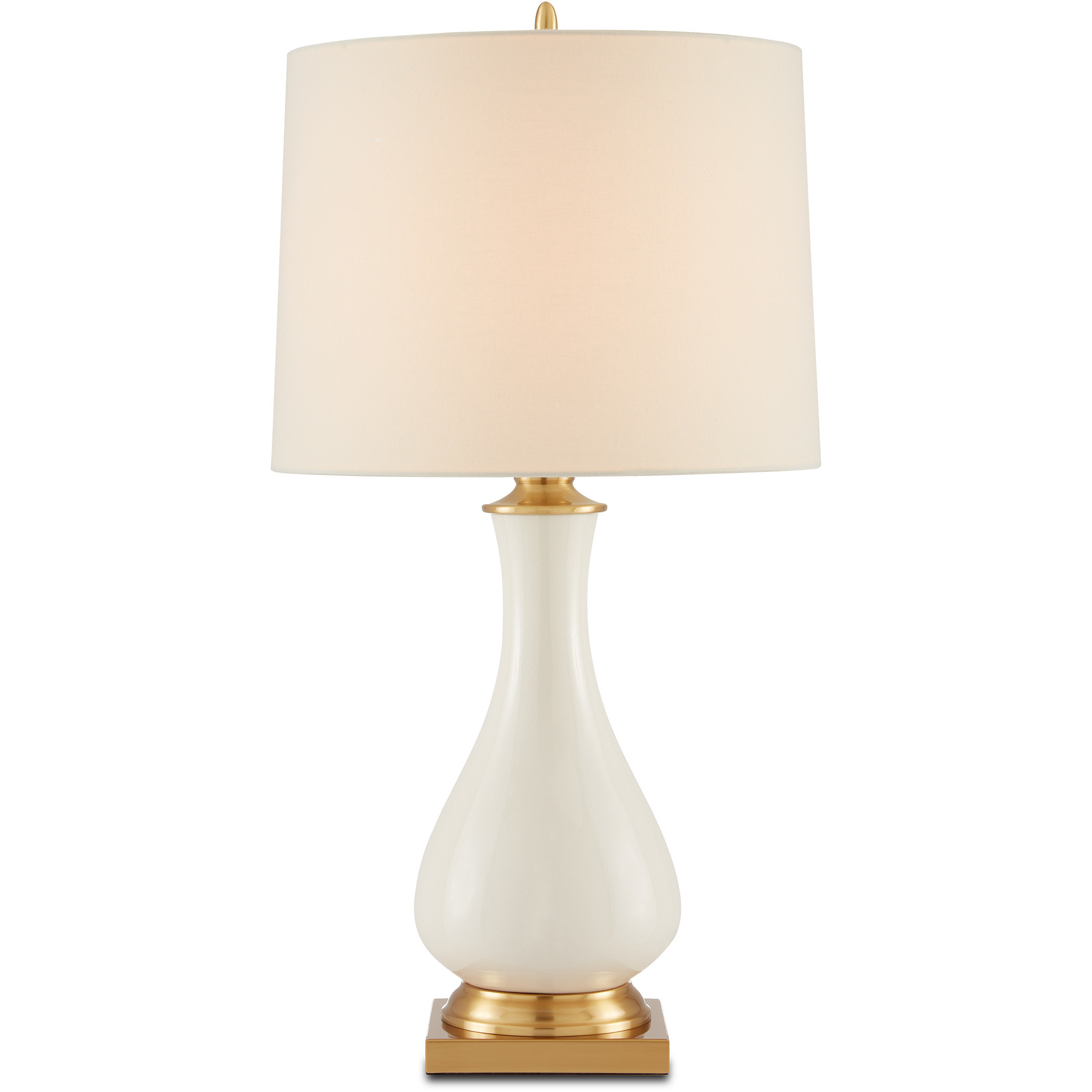 Lynton 31 inch 150 watt Cream Crackle and Brass Table Lamp Portable Light