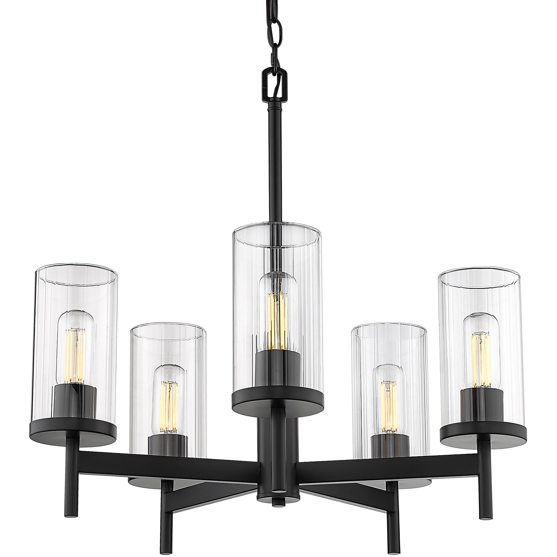 Winslett 5 Light 23.75 inch Matte Black Chandelier Ceiling Light