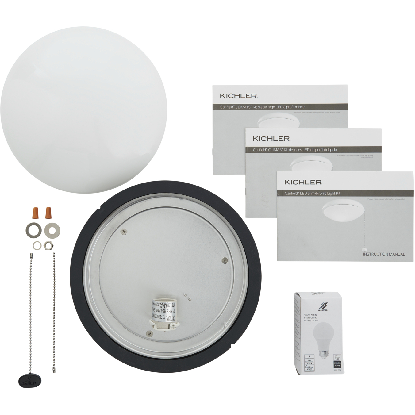 Accessory LED LED Integrated Distressed Black Fan Light Kits