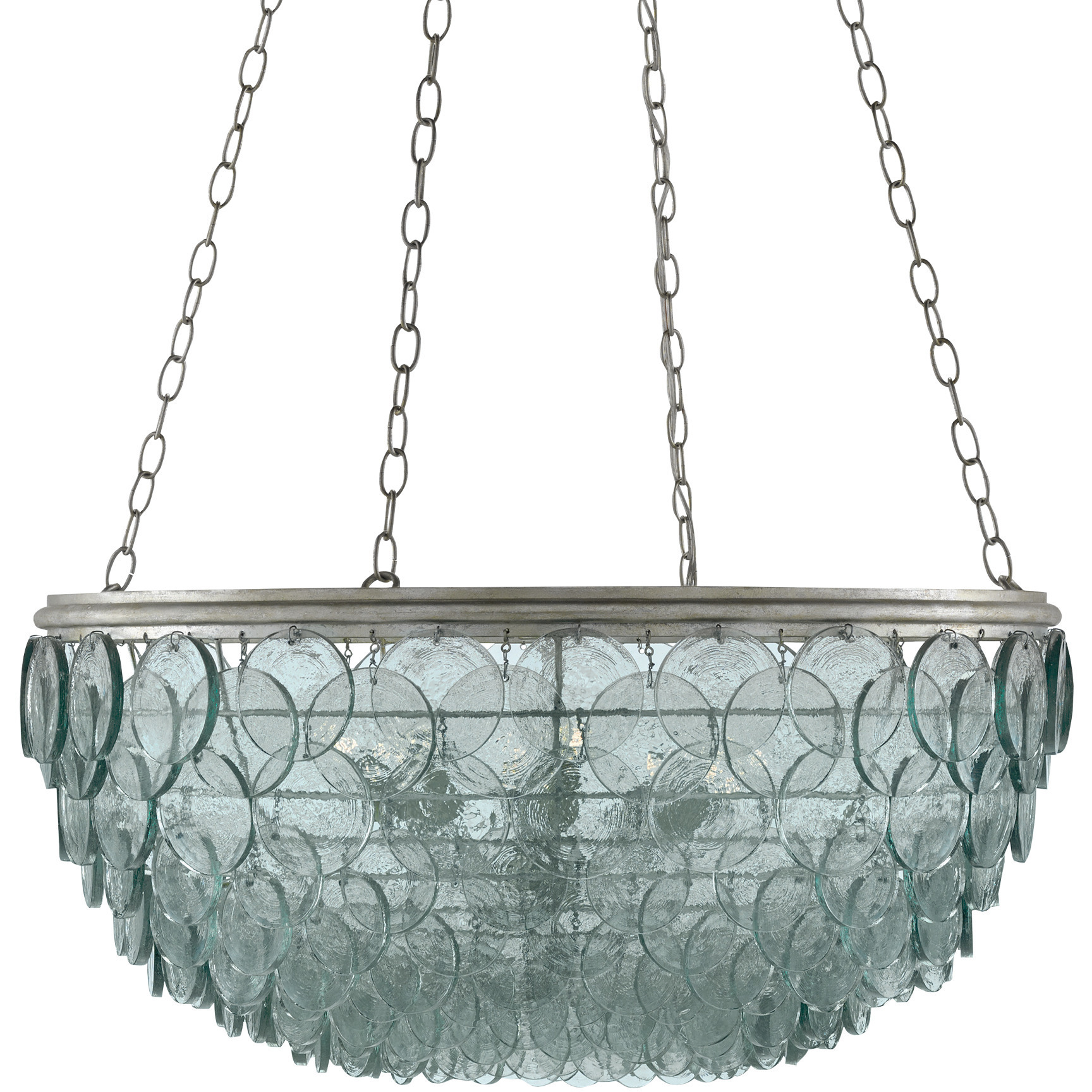 Quorum 8 Light 32.5 inch Silver Leaf Chandelier Ceiling Light, Small