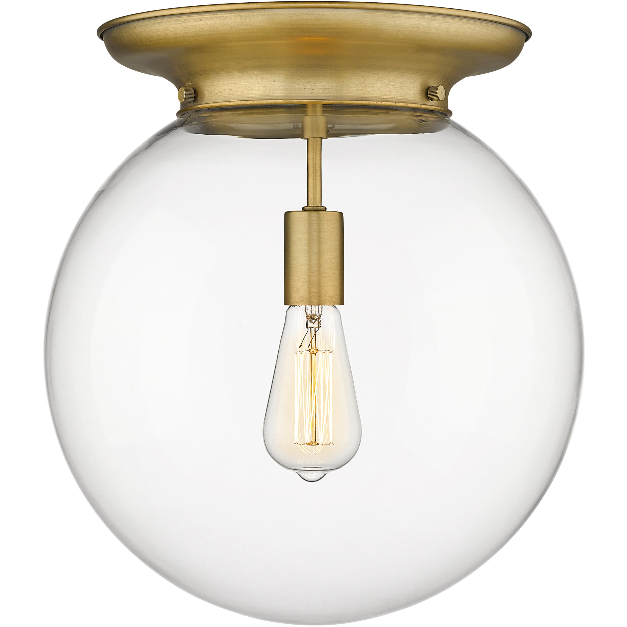 Beacon 1 Light 14 inch Brushed Brass Flush Mount Ceiling Light