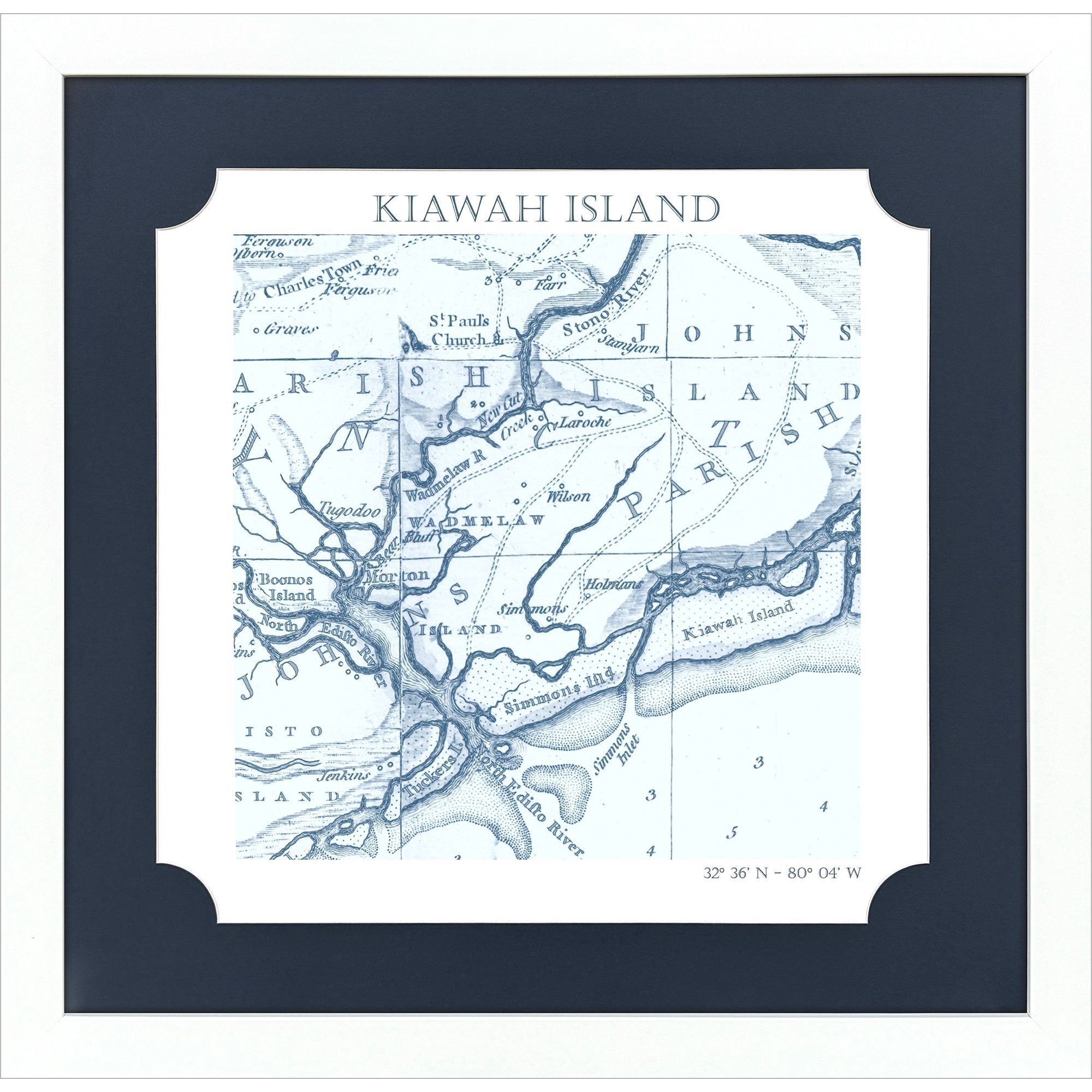 Charleston / Hilton Head / Kiawan Island / Savannah Blue and White Framed Art, Propac