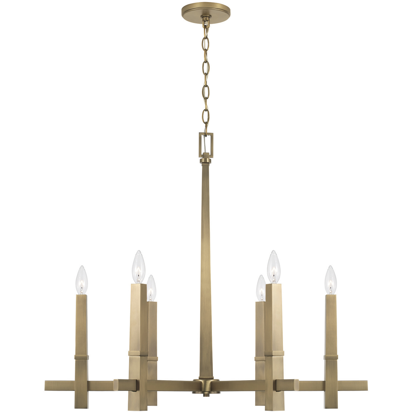 Blake 6 Light 32 inch Aged Brass Chandelier Ceiling Light