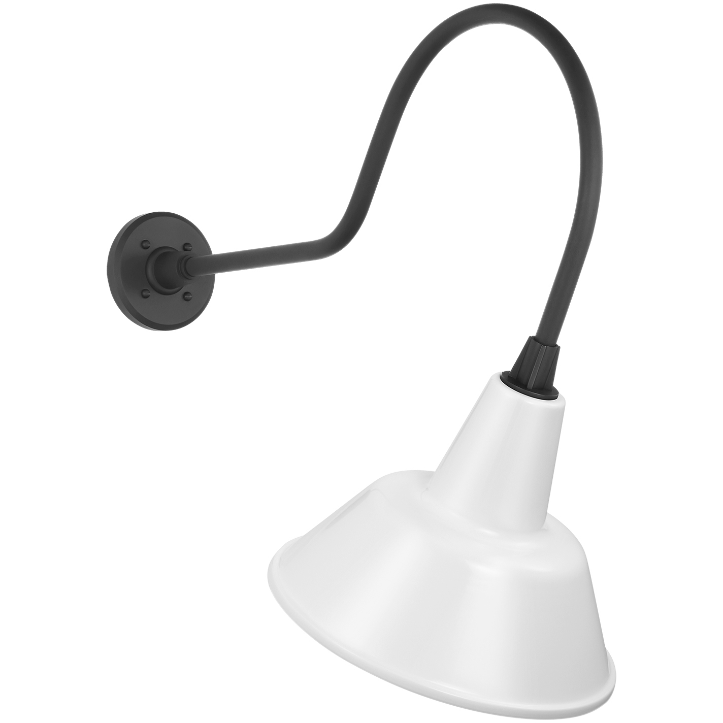 Thomas O'Brien Academy Barn Light LED 24 inch Matte Black Angled Flynn Barn Light in 12.5" White Bowers Shade