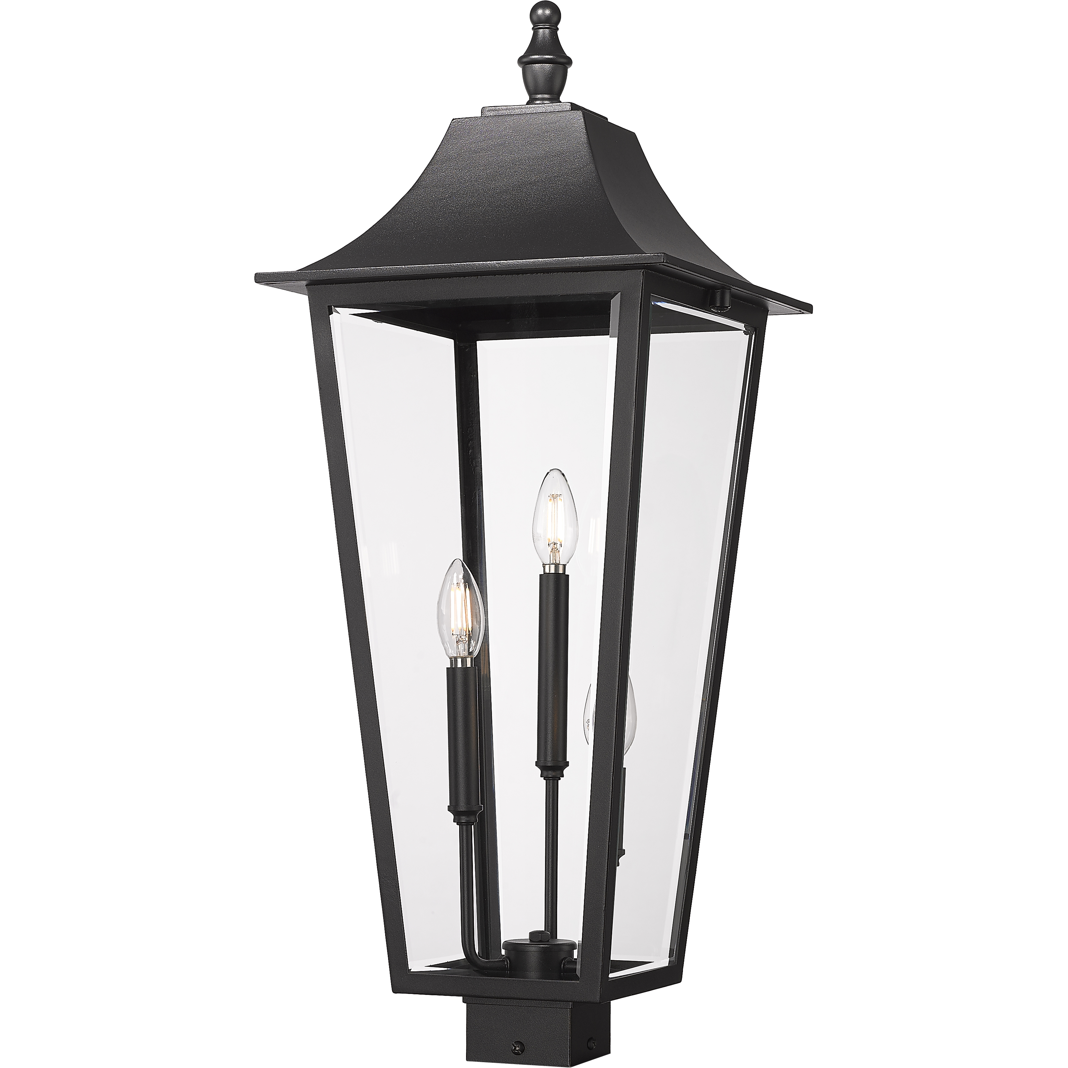 Gannon 3 Light 30 inch Black Outdoor Post Mounted Fixture in G9
