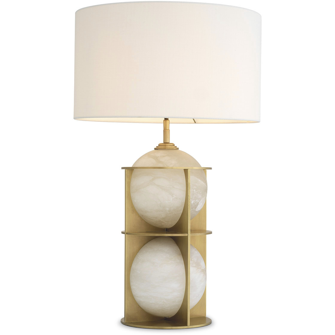 Eternity 29.53 inch 40 watt Alabaster and Antique Brass and French Wiring Table Lamp Portable Light