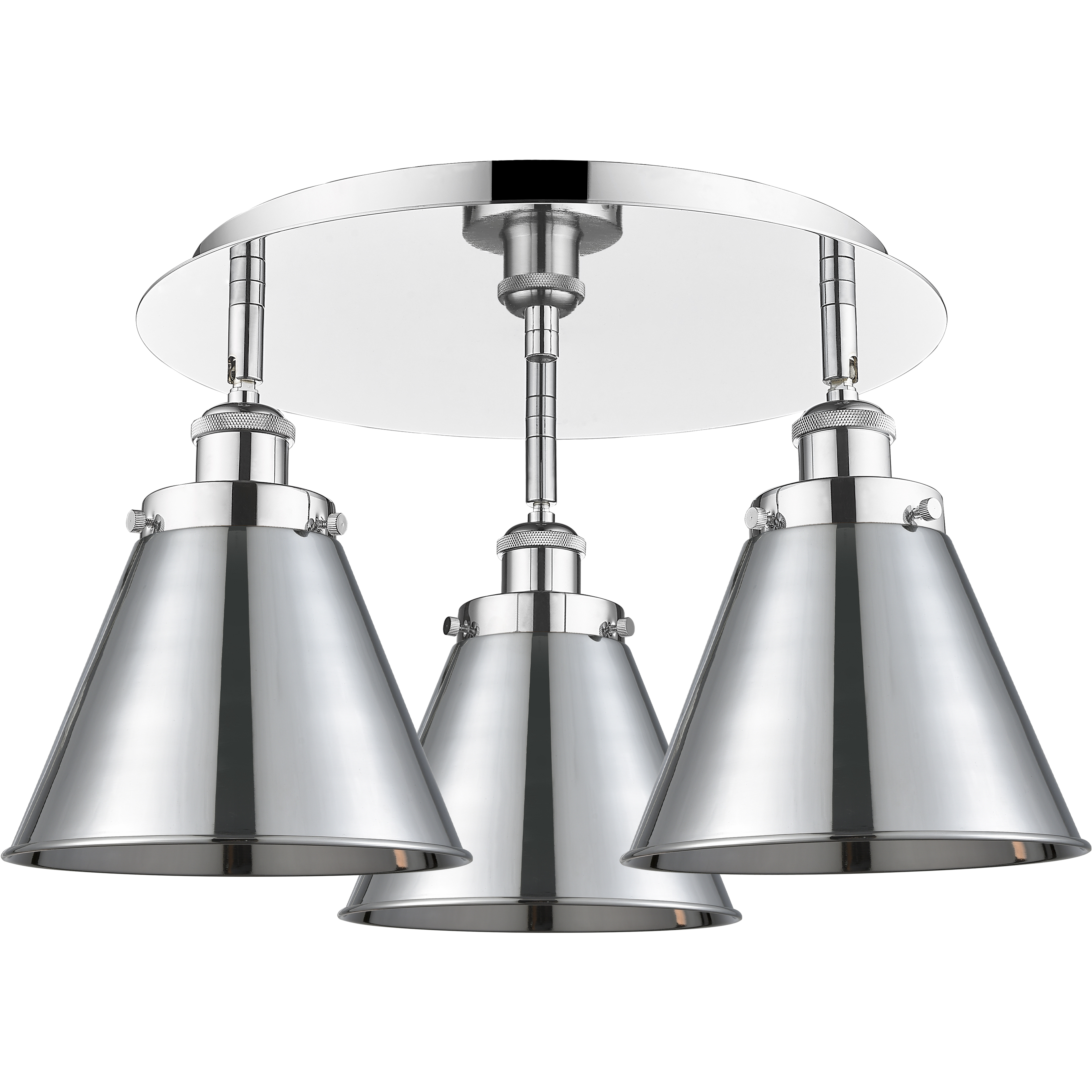 Ballston Urban 3 Light 19.75 inch Polished Chrome Flush Mount Ceiling Light