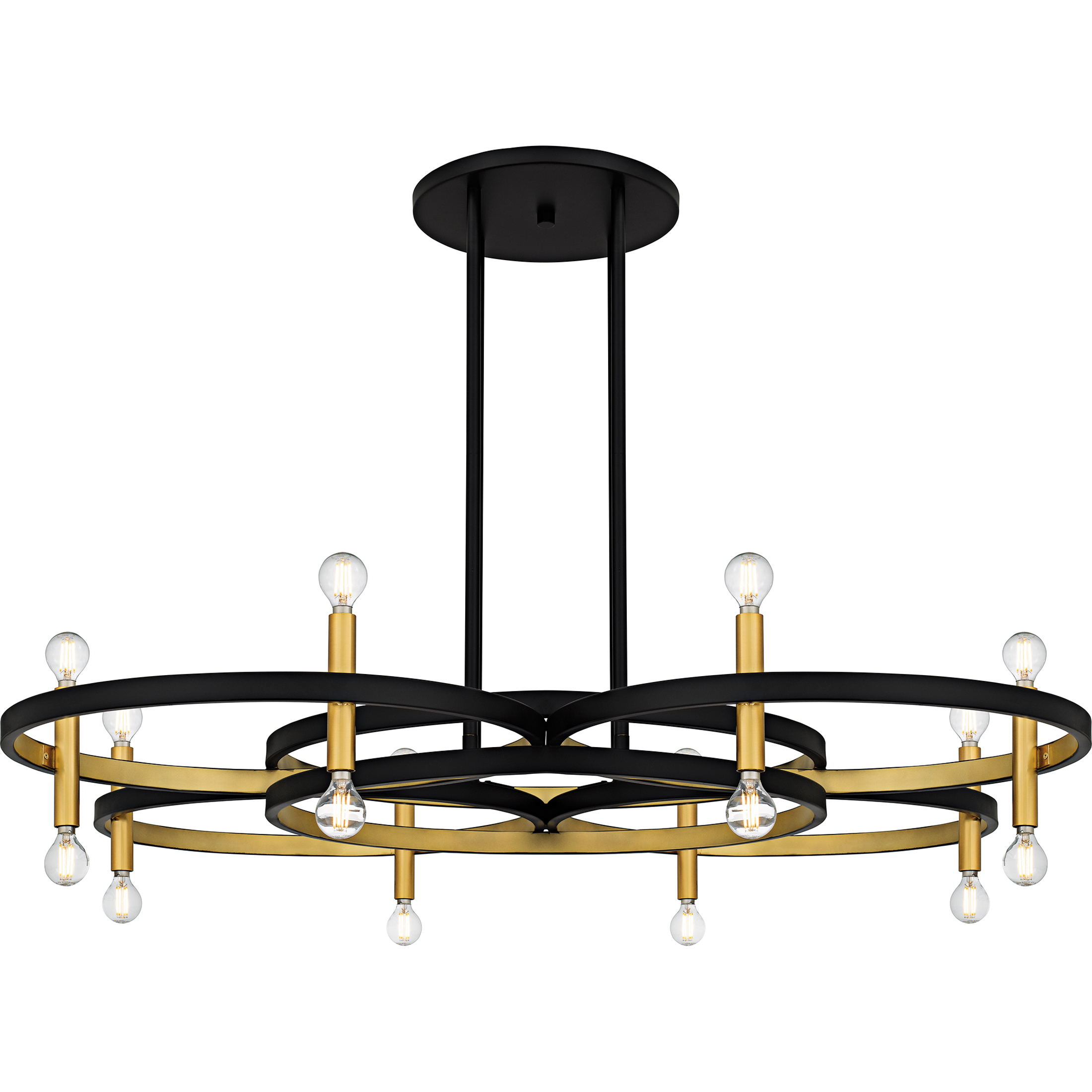 Winsland 16 Light 50 inch Matte Black Chandelier Ceiling Light