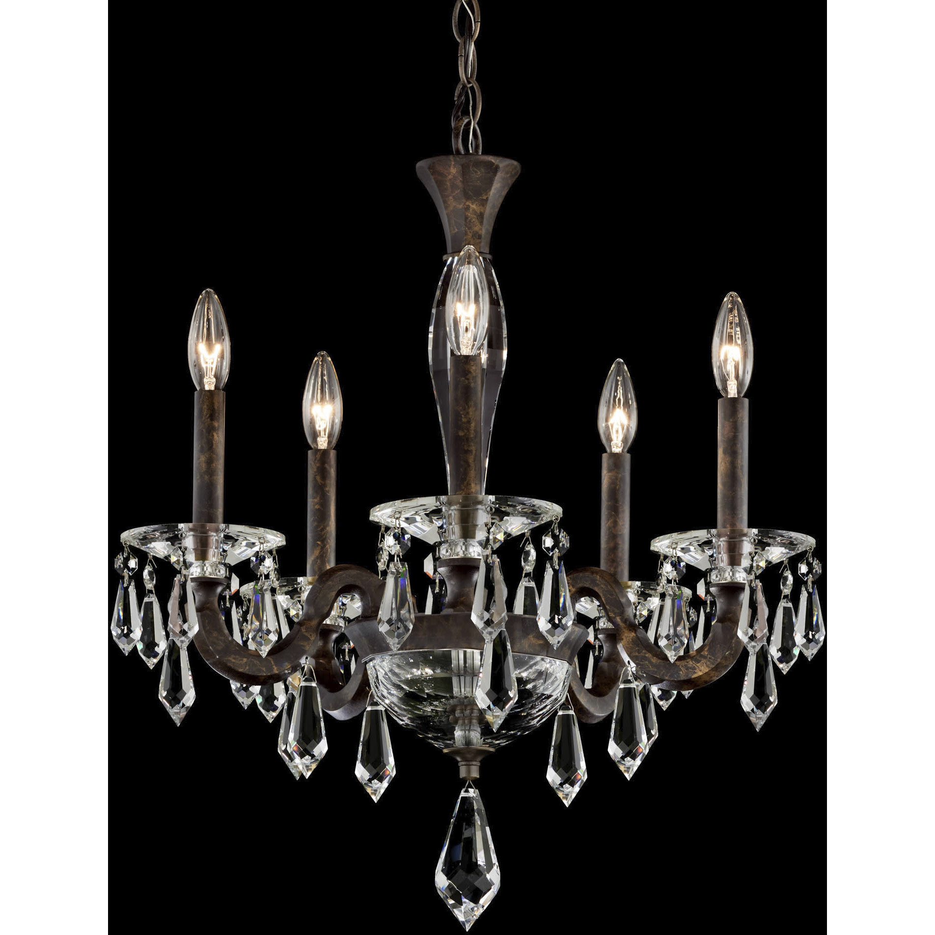 Signature Napoli 5 Light 20.4 inch Heirloom Bronze Chandelier Ceiling Light, Schonbek Signature