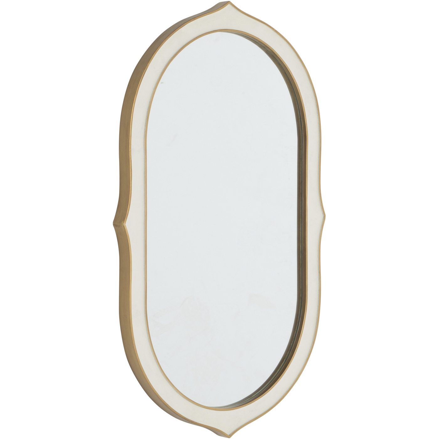Allie 42 X 25.5 inch Gilded Gold / White Shagreen Mirror