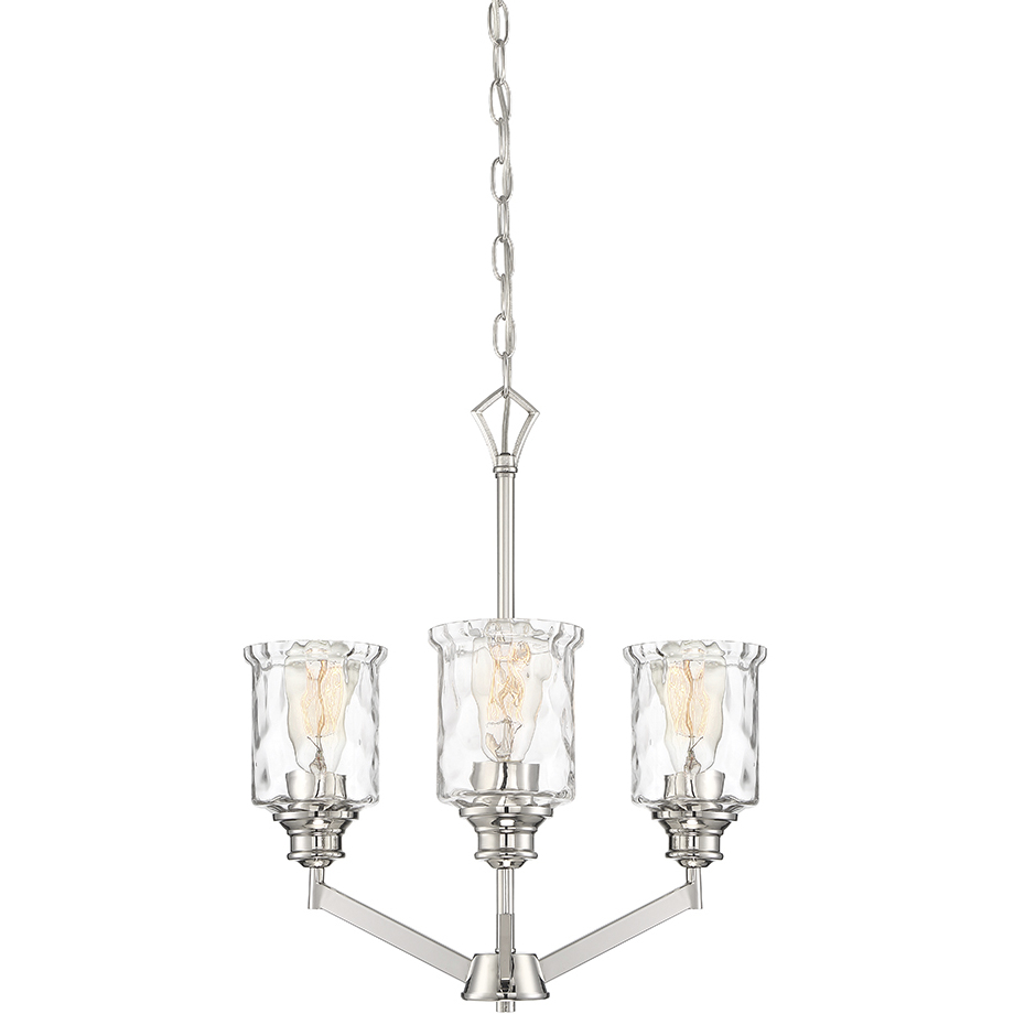 Drake 3 Light 19 inch Polished Nickel Chandelier Ceiling Light