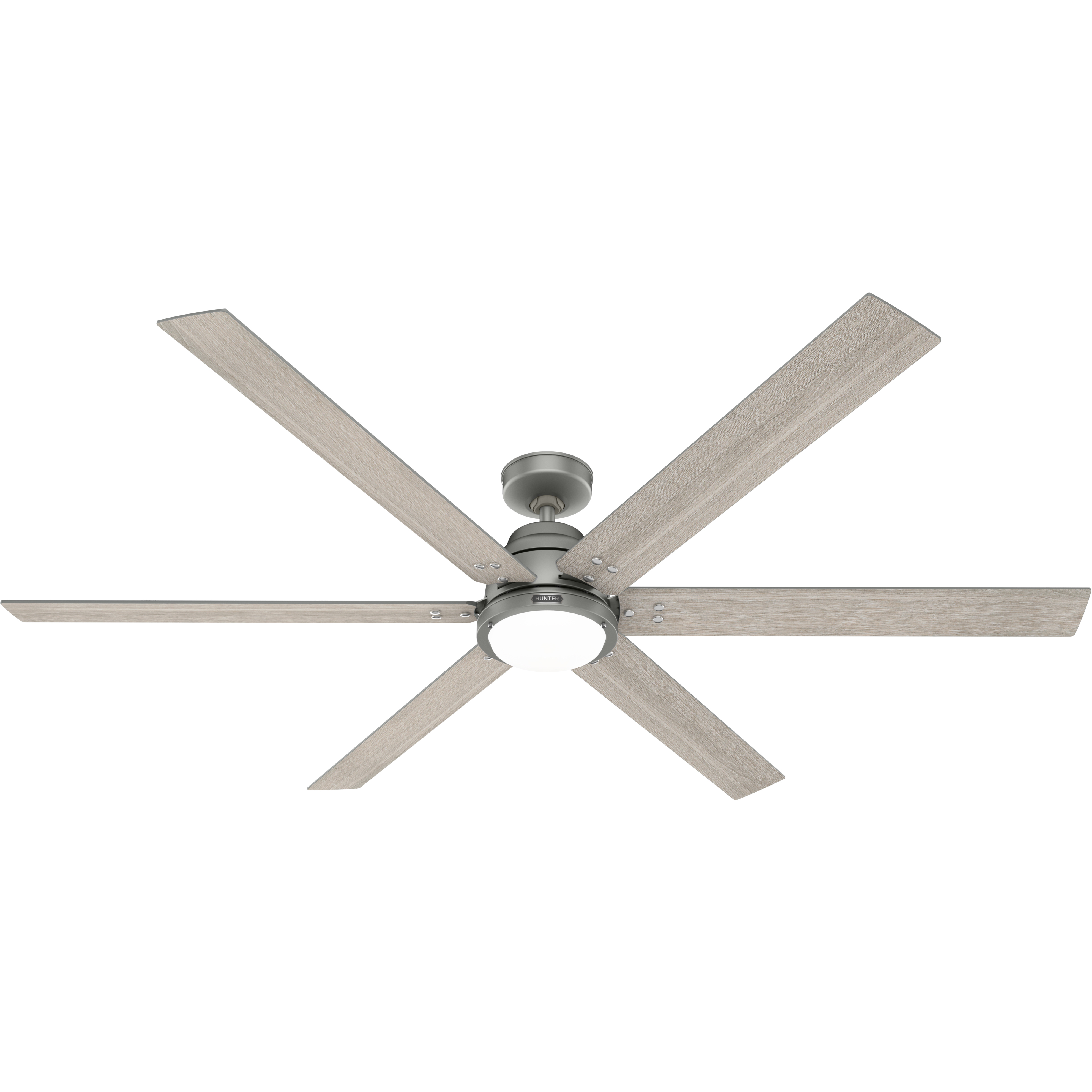 Hunter Fan 51884 Gravity 72 inch Matte Silver with Light Gray Oak Blades  Ceiling Fan